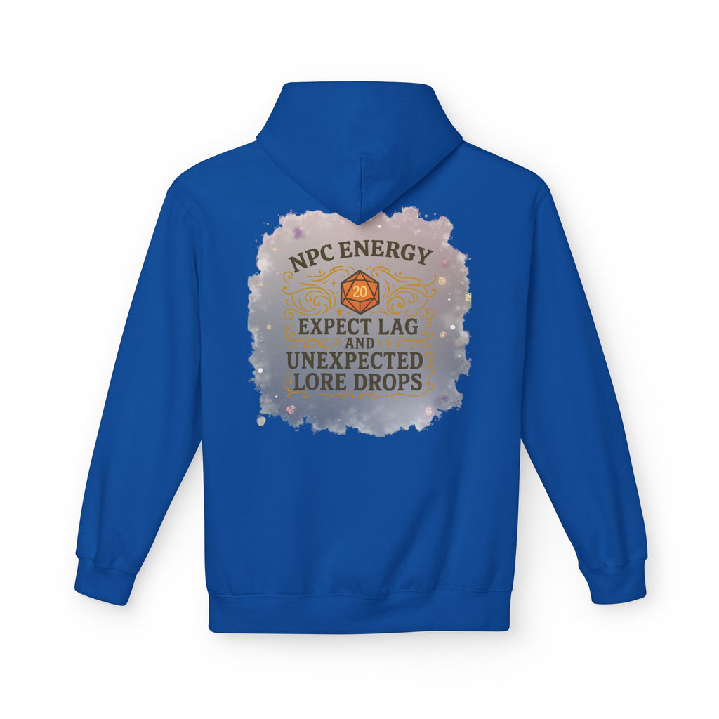 NPC Energy Hoodie – Funny Gamer Hoodie with Lore Drops & Lag Warning (RPG Style)