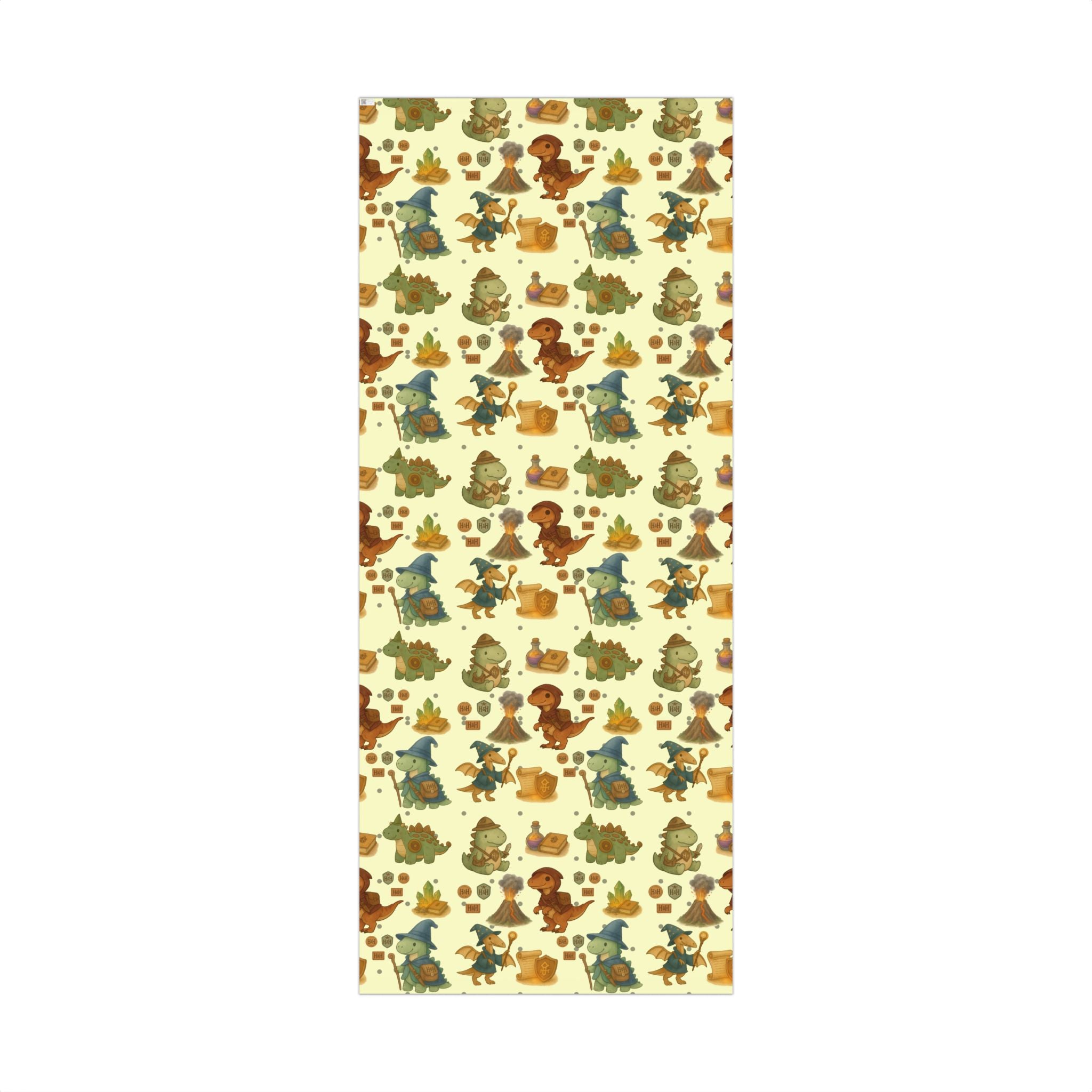 Dinosaur Gift Wrap Papers, Adventurous Holiday Gift RPG wrapping paper