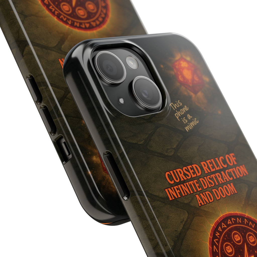 Cursed Relic Phone Case – 'Infinite Distraction & Doom' Protective RPG-Inspired Cover