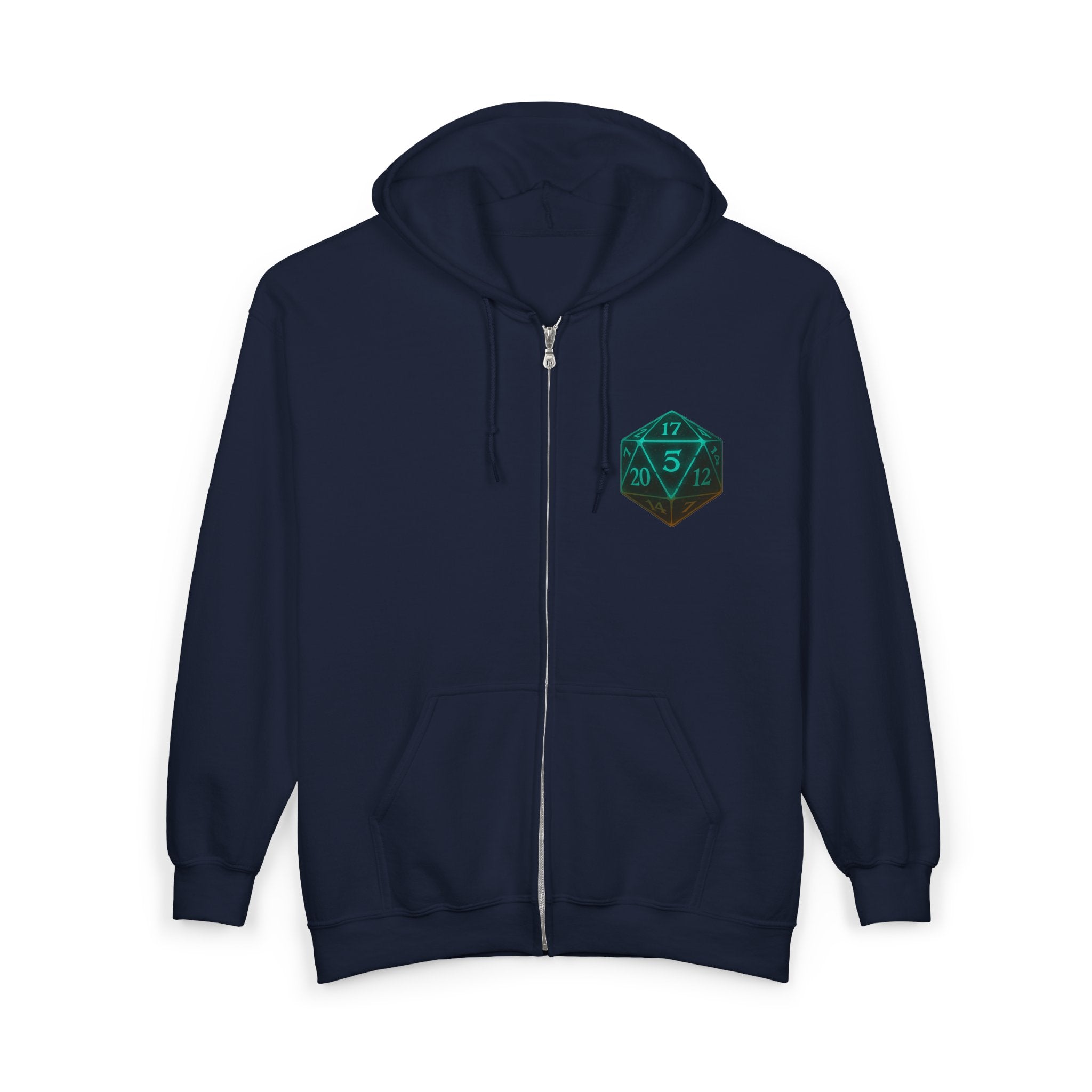 D20 Gamer Zip Hoodie — "Player Unavailable" Retro RPG Dice Design