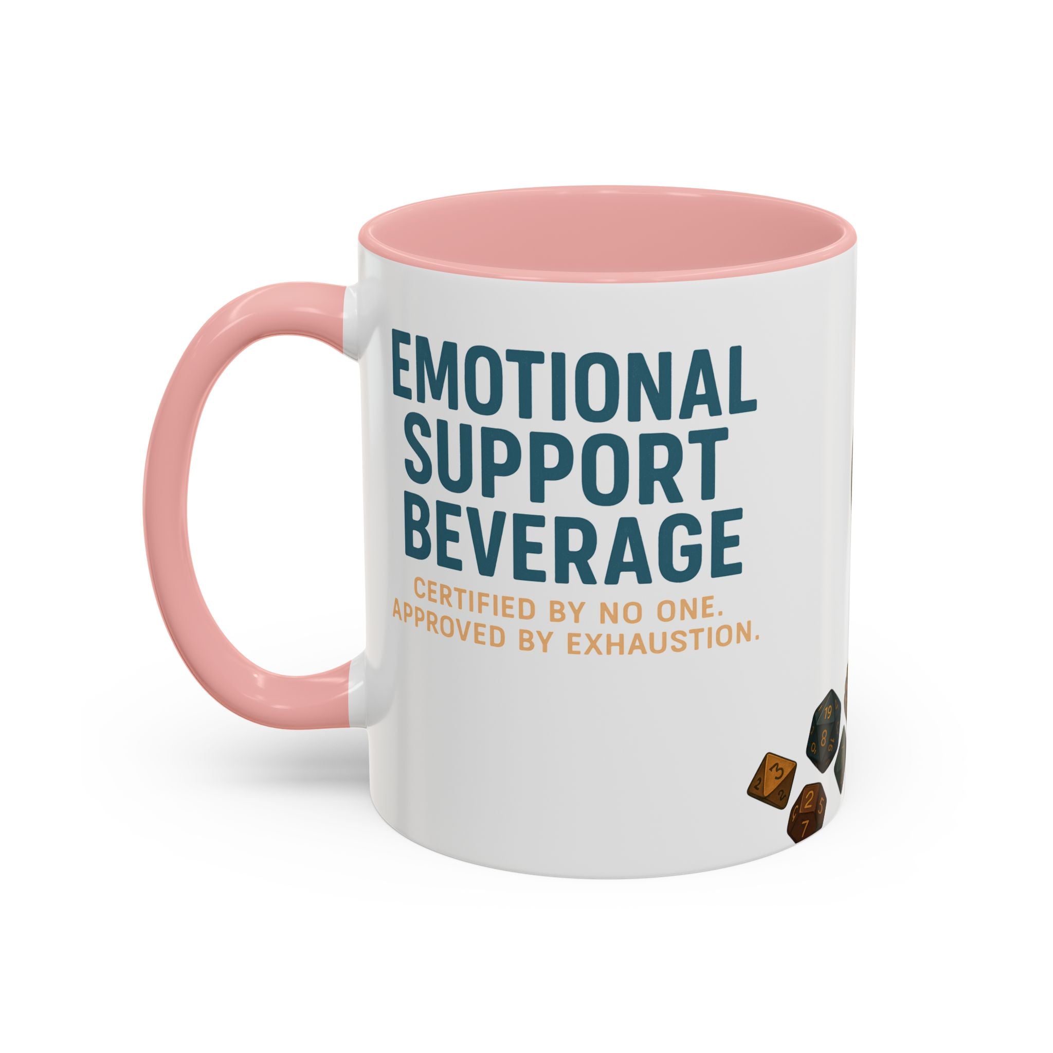 TTRPG Mug – ‘Emotional Support Beverage’ Mental Health Humor Cup for Gamers