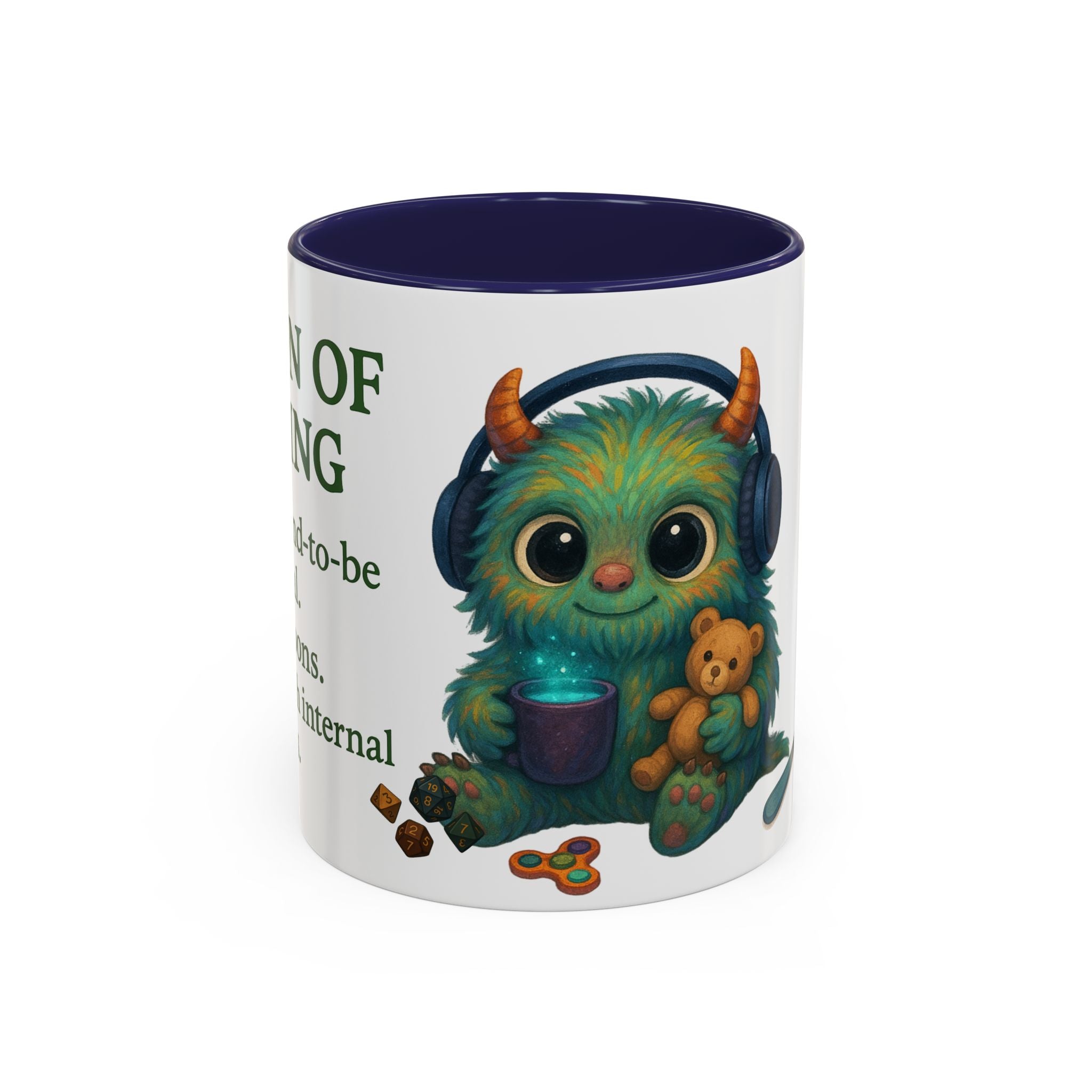 Neurodivergent Mug – 'Potion of Masking' Coffee Cup with Cute Autism Monster Art