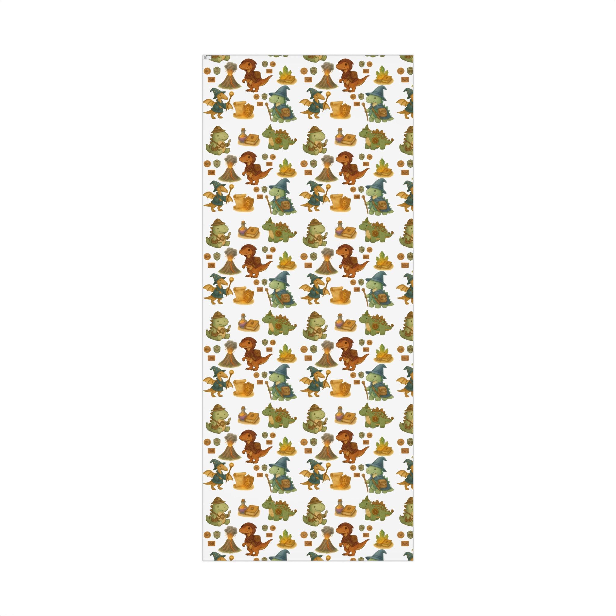 Dinosaur Gift Wrap Papers, Adventurous Holiday Gift RPG wrapping paper