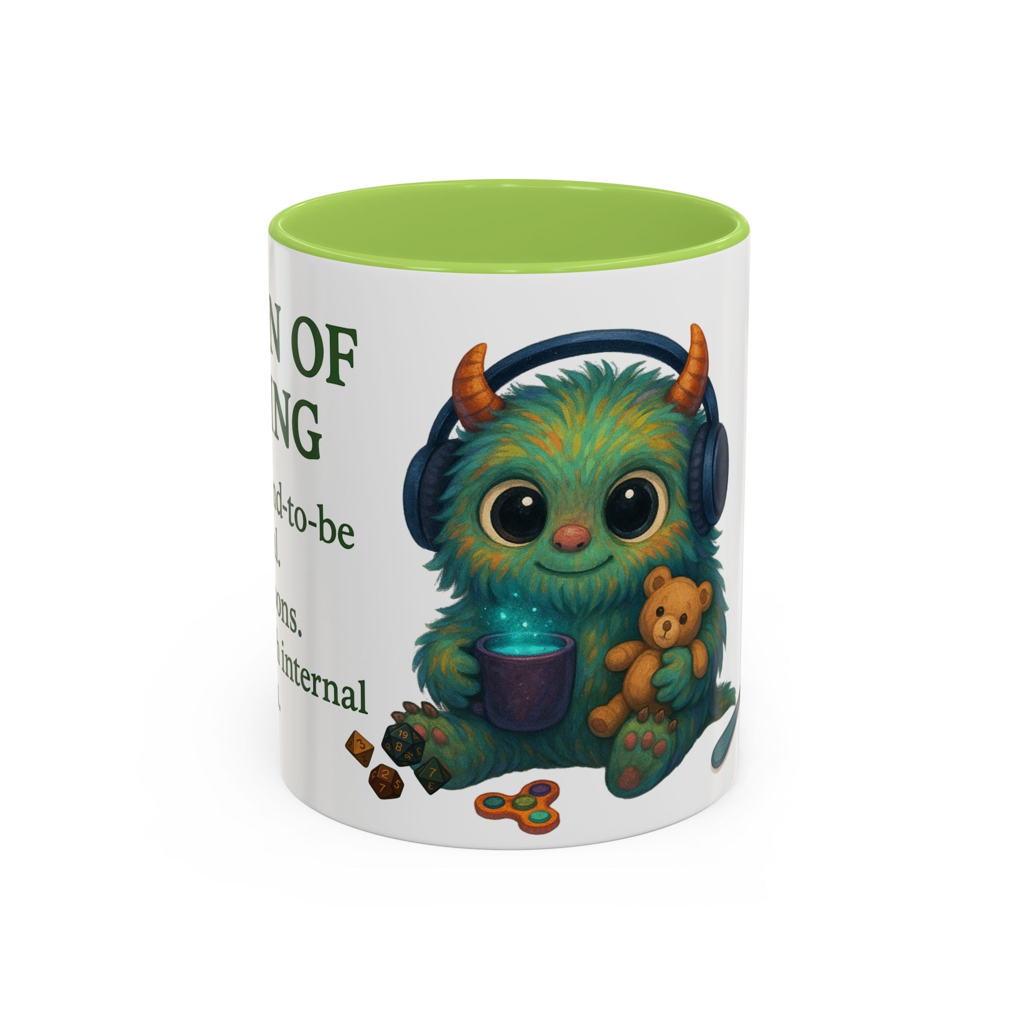 Neurodivergent Mug – 'Potion of Masking' Coffee Cup with Cute Autism Monster Art