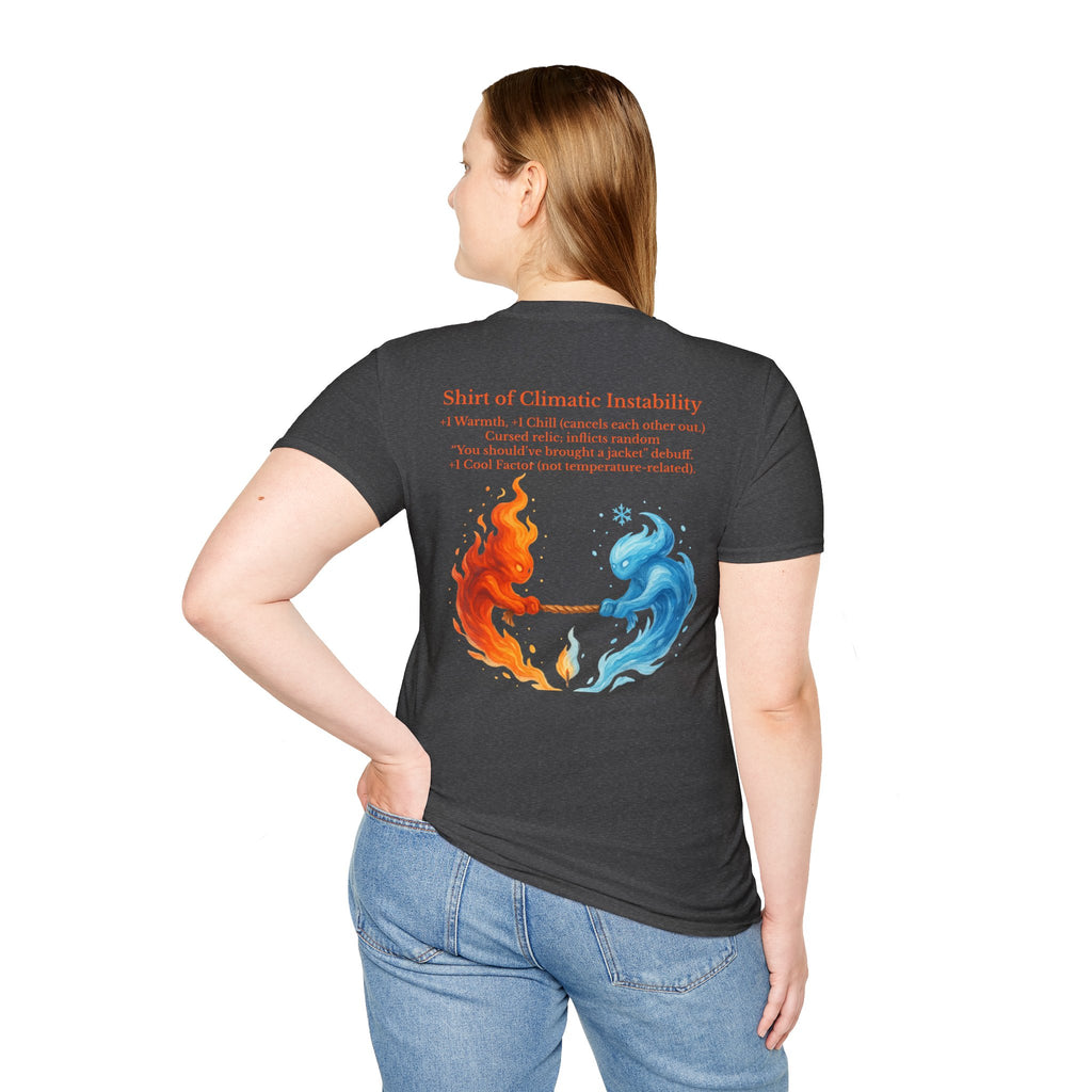 Funny RPG Shirt – ‘Shirt of Climatic Instability’ Cursed Relic Tee by Houses & Humans
