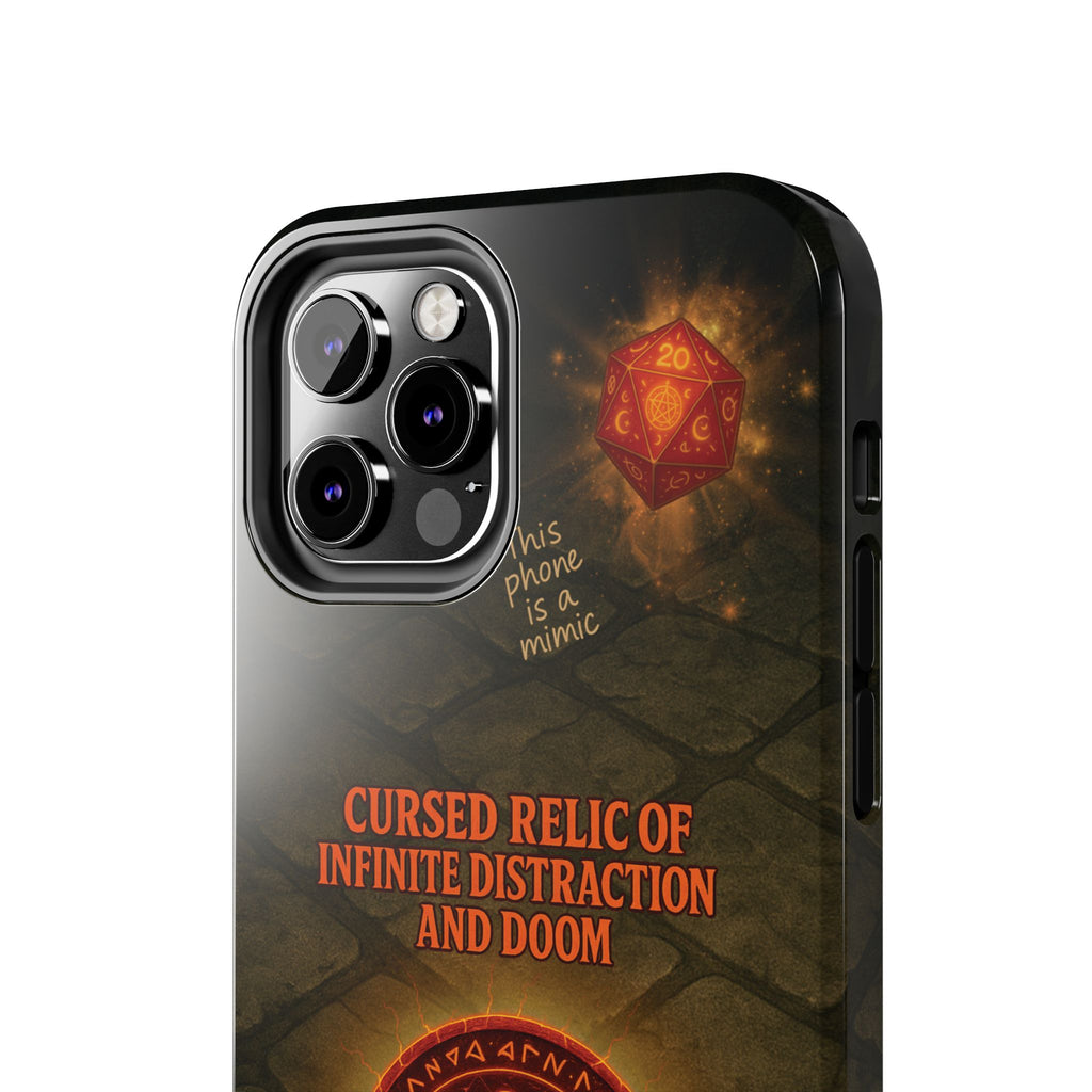 Cursed Relic Phone Case – 'Infinite Distraction & Doom' Protective RPG-Inspired Cover