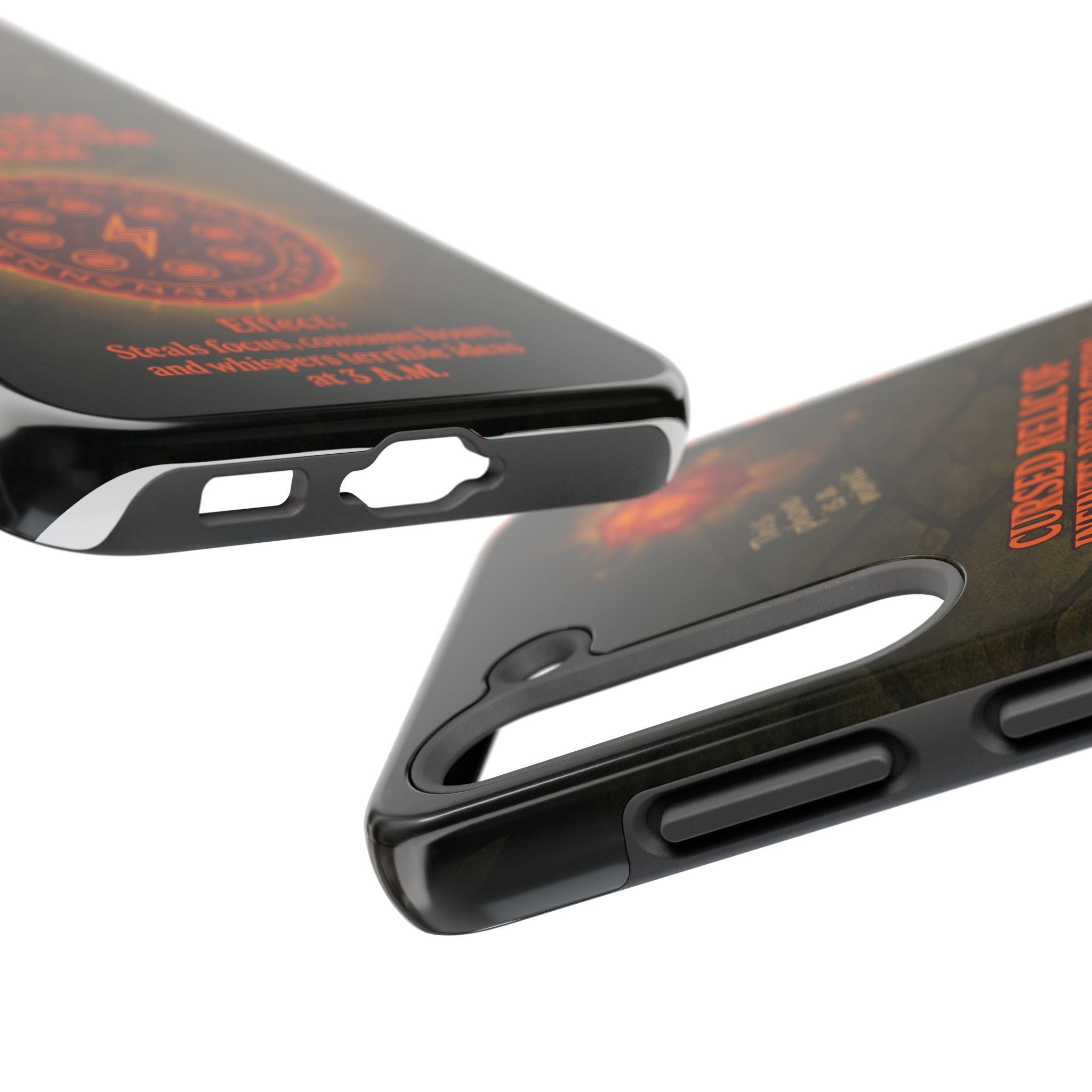 Cursed Relic Phone Case – 'Infinite Distraction & Doom' Protective RPG-Inspired Cover