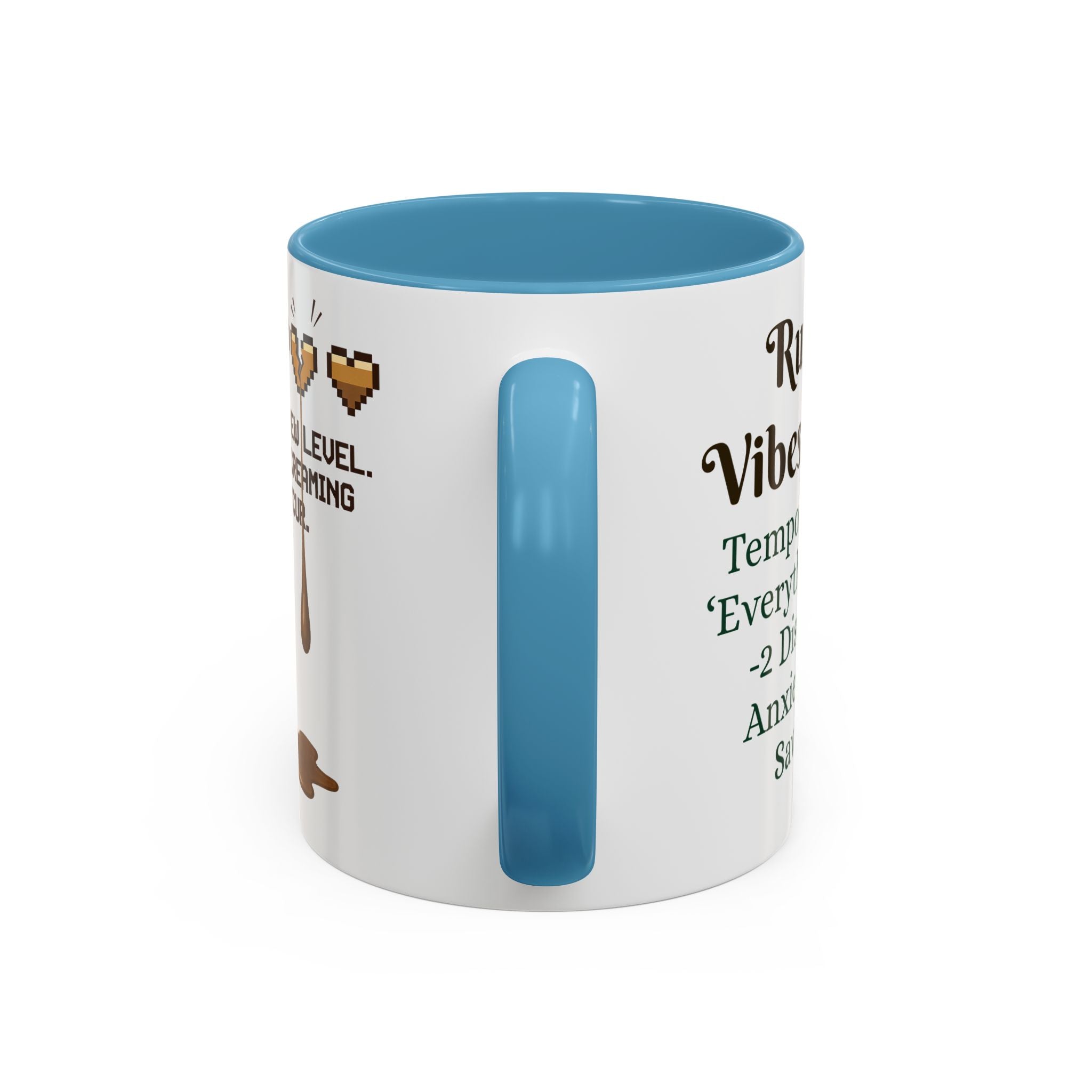 Gaming Coffee Mug – ‘Running on Vibes & Coffee’ Critical Brew Level for D&D Fans RPG