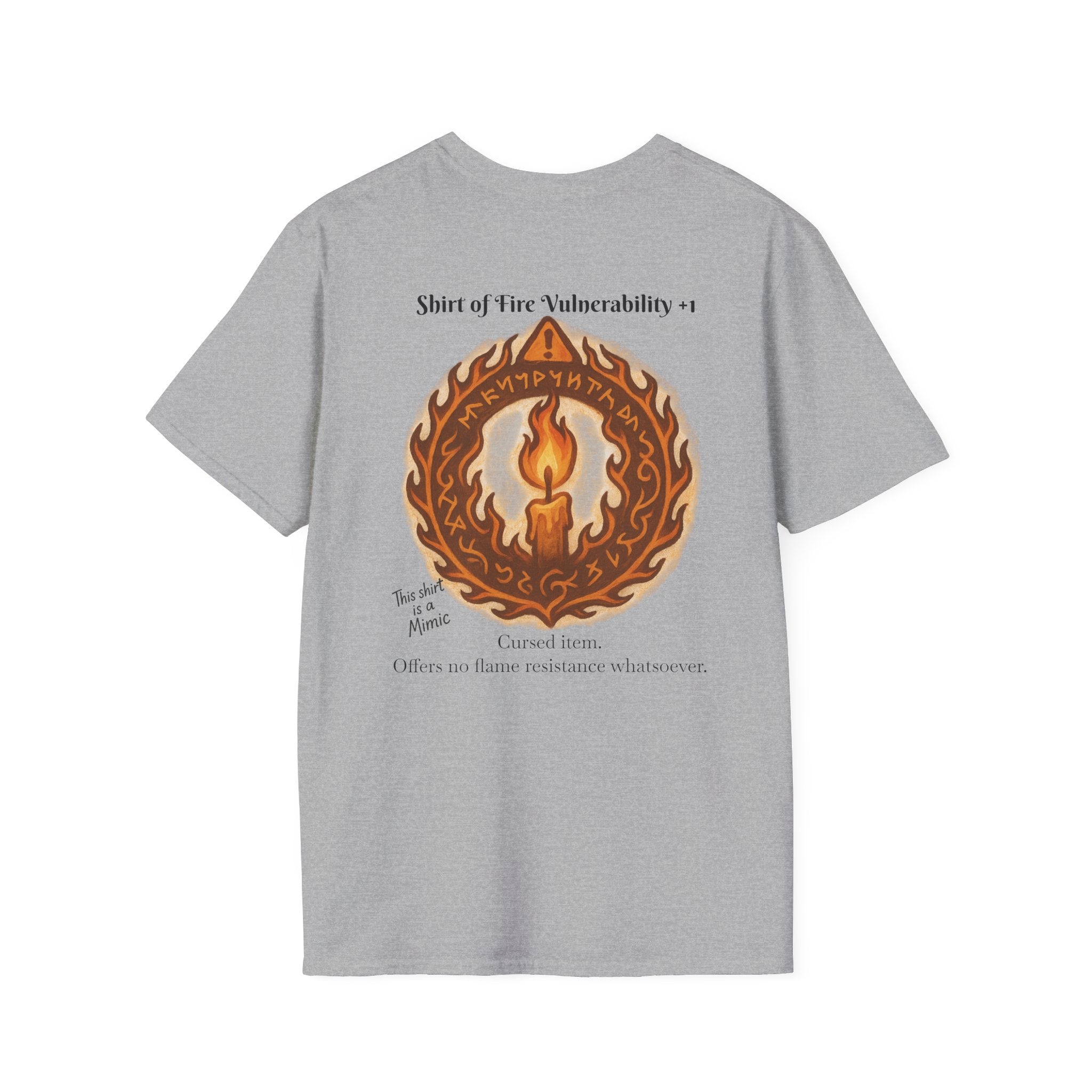 Cursed Item Shirt – ‘Shirt of Fire Vulnerability’ Fantasy Tee for RPG Gamers & Nerds
