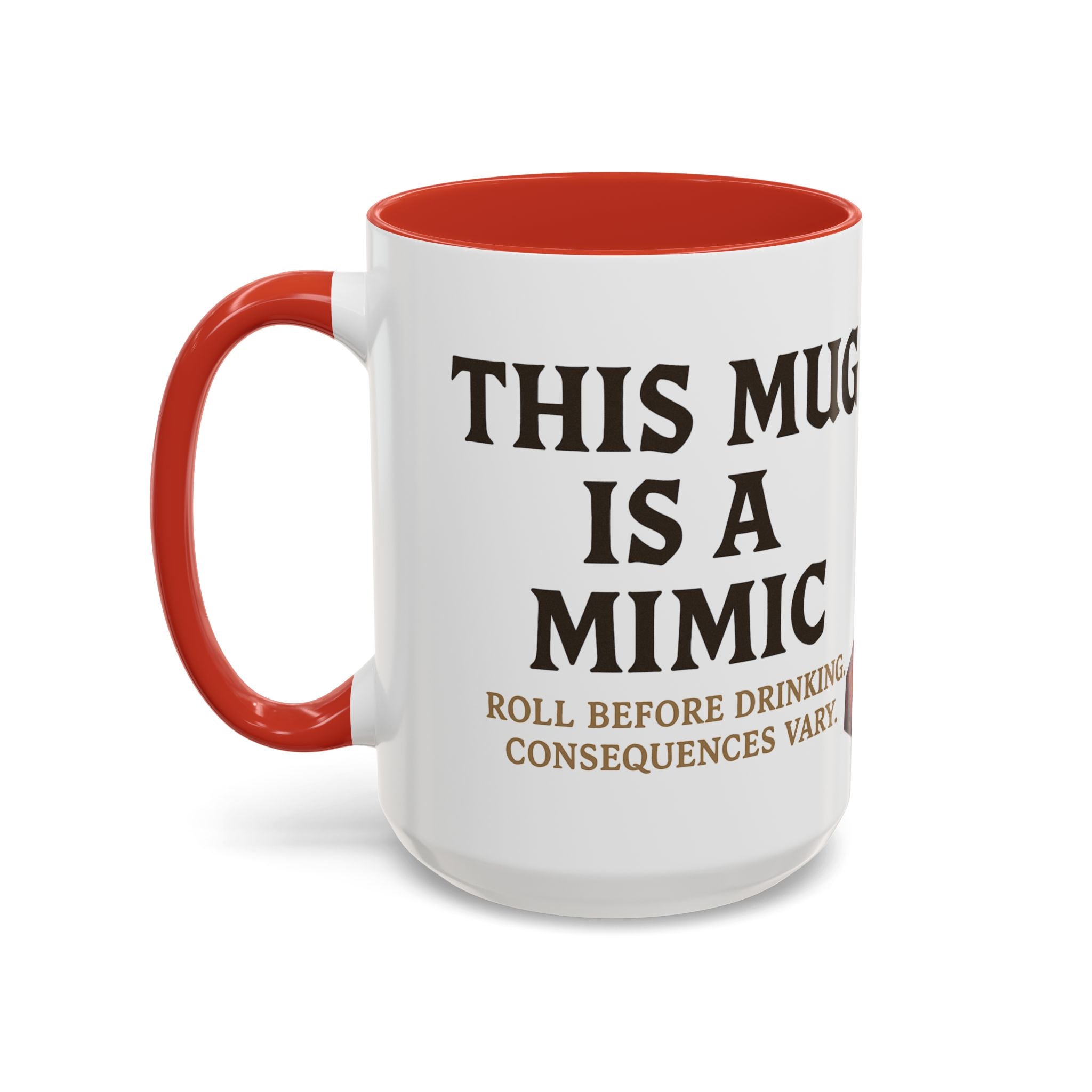 Funny RPG Mug – ‘This Mug Is a Mimic’ Coffee Cup for D&D Fans & Dungeon Crawlers