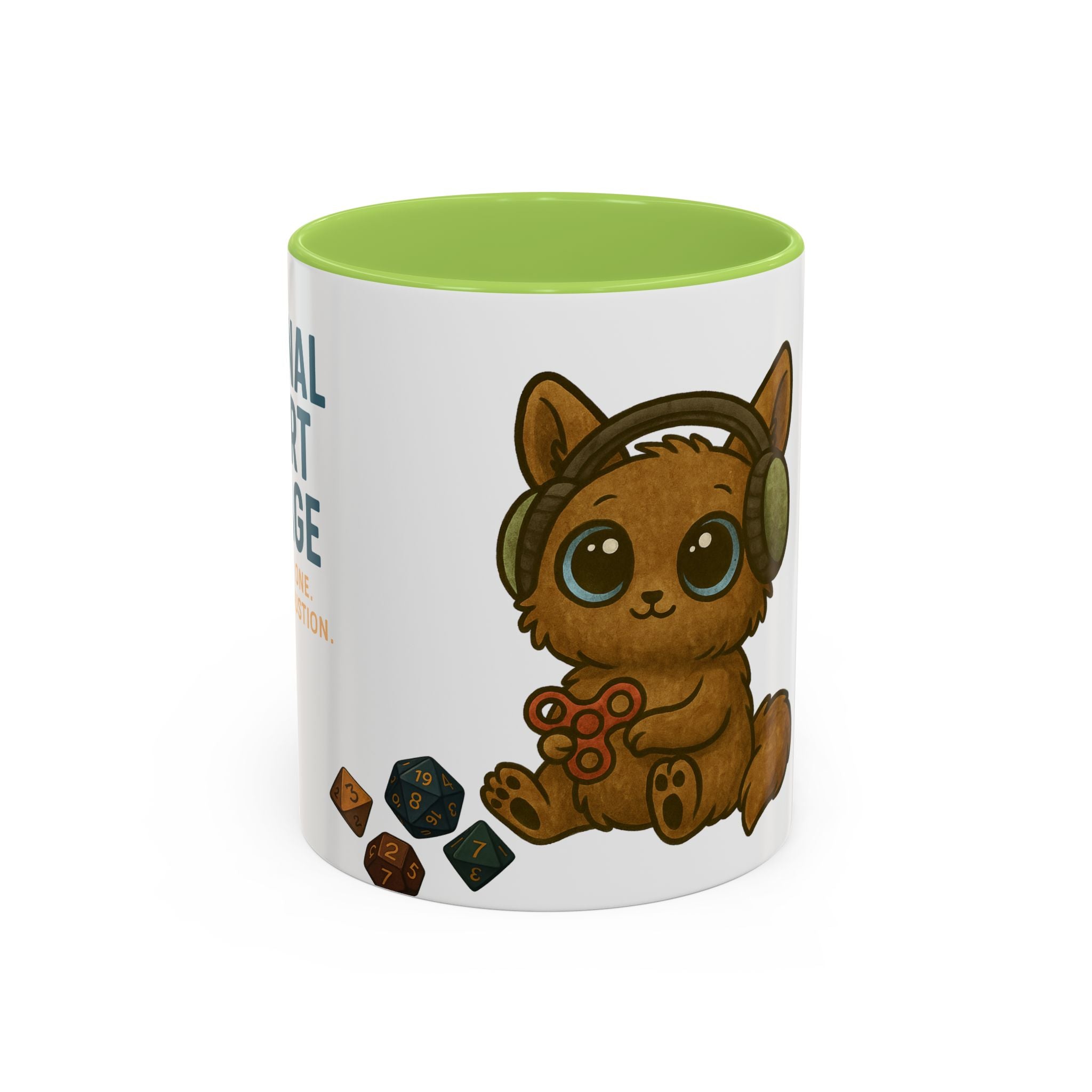 TTRPG Mug – ‘Emotional Support Beverage’ Mental Health Humor Cup for Gamers