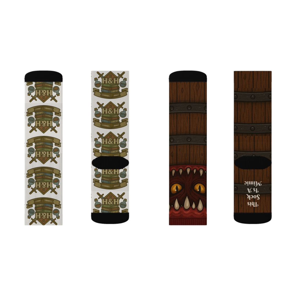 D&D Gift – ‘This Sock Is a Mimic’ Funny RPG Socks for Dungeon Crawlers & Gamers