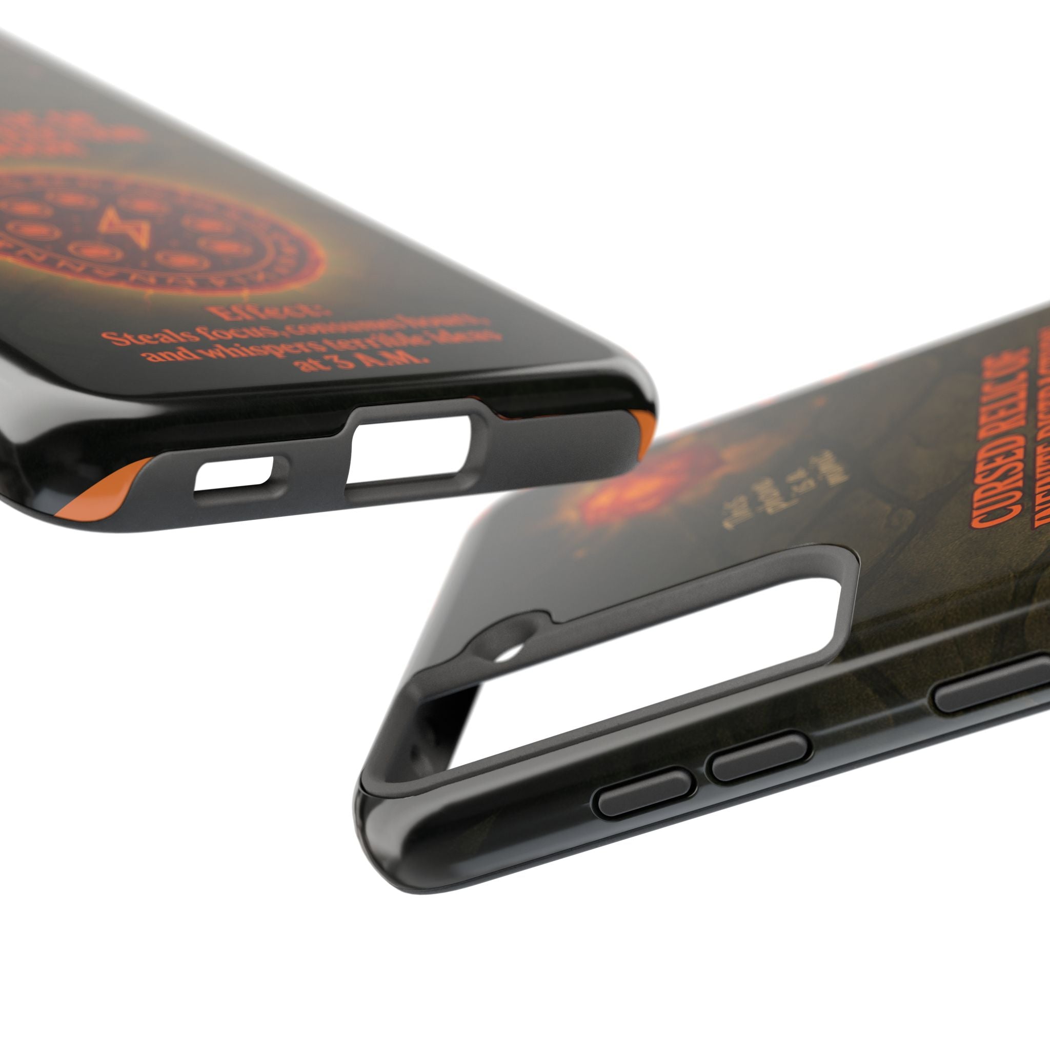 Cursed Relic Phone Case – 'Infinite Distraction & Doom' Protective RPG-Inspired Cover