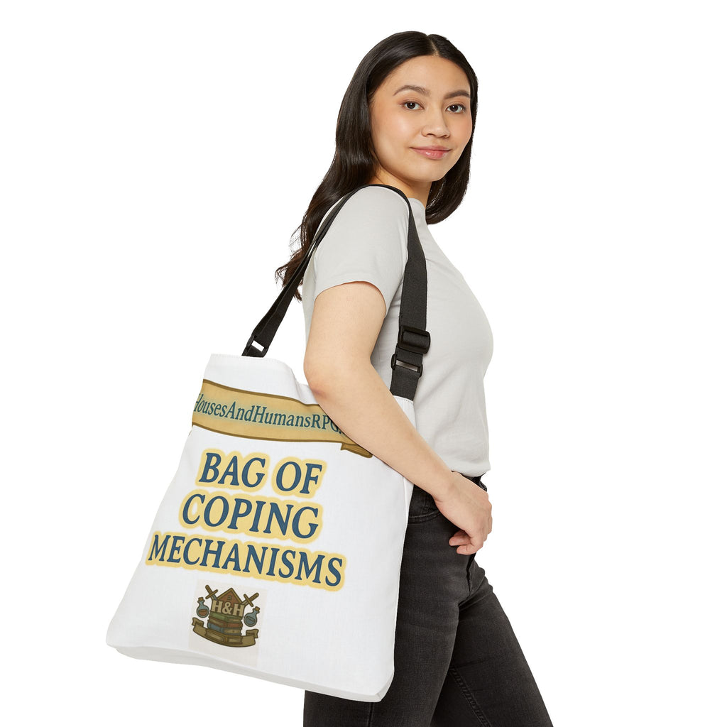 Tote Bag of Coping Mechanisms – Funny Mental Health RPG Bag | Houses & Humans Collection