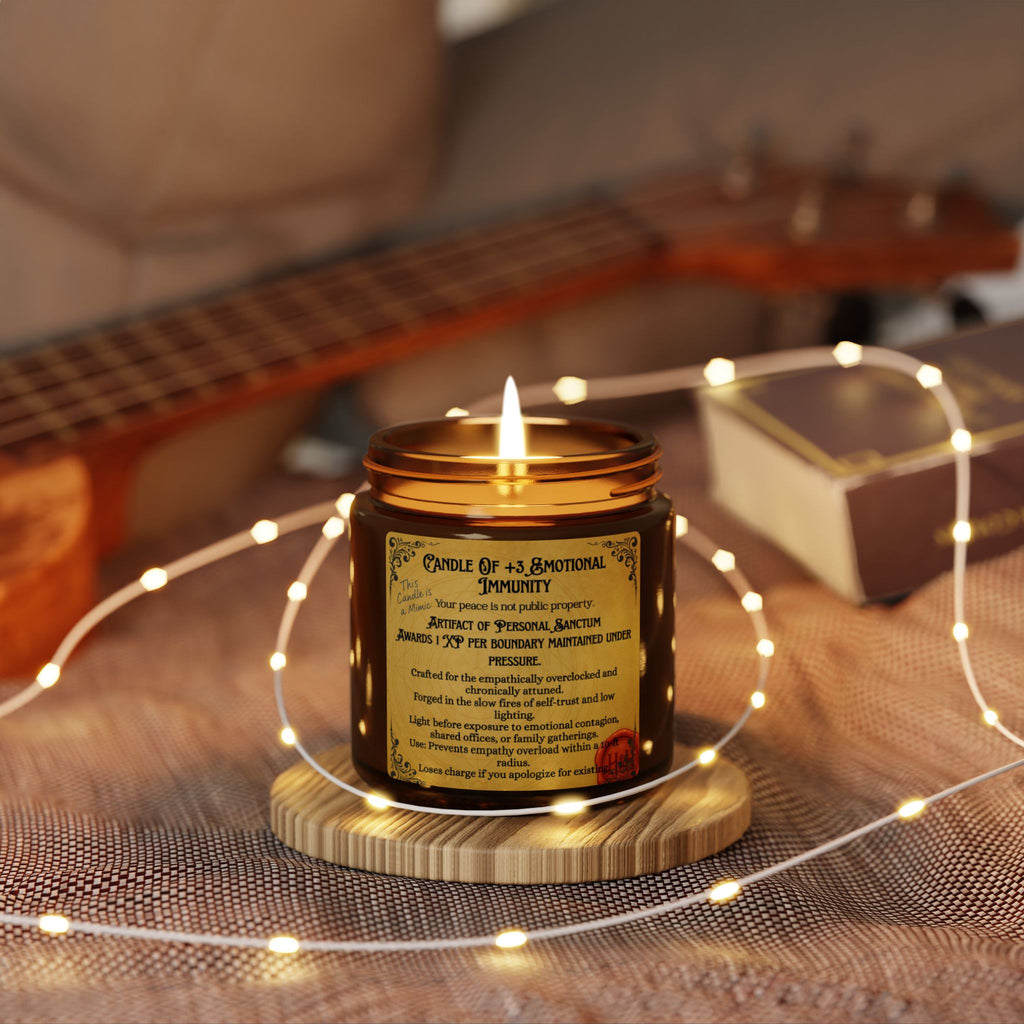 Houses & Humans Candle – +3 Emotional Immunity Soy Candle | Ward Against Vibes (Amber Jar)