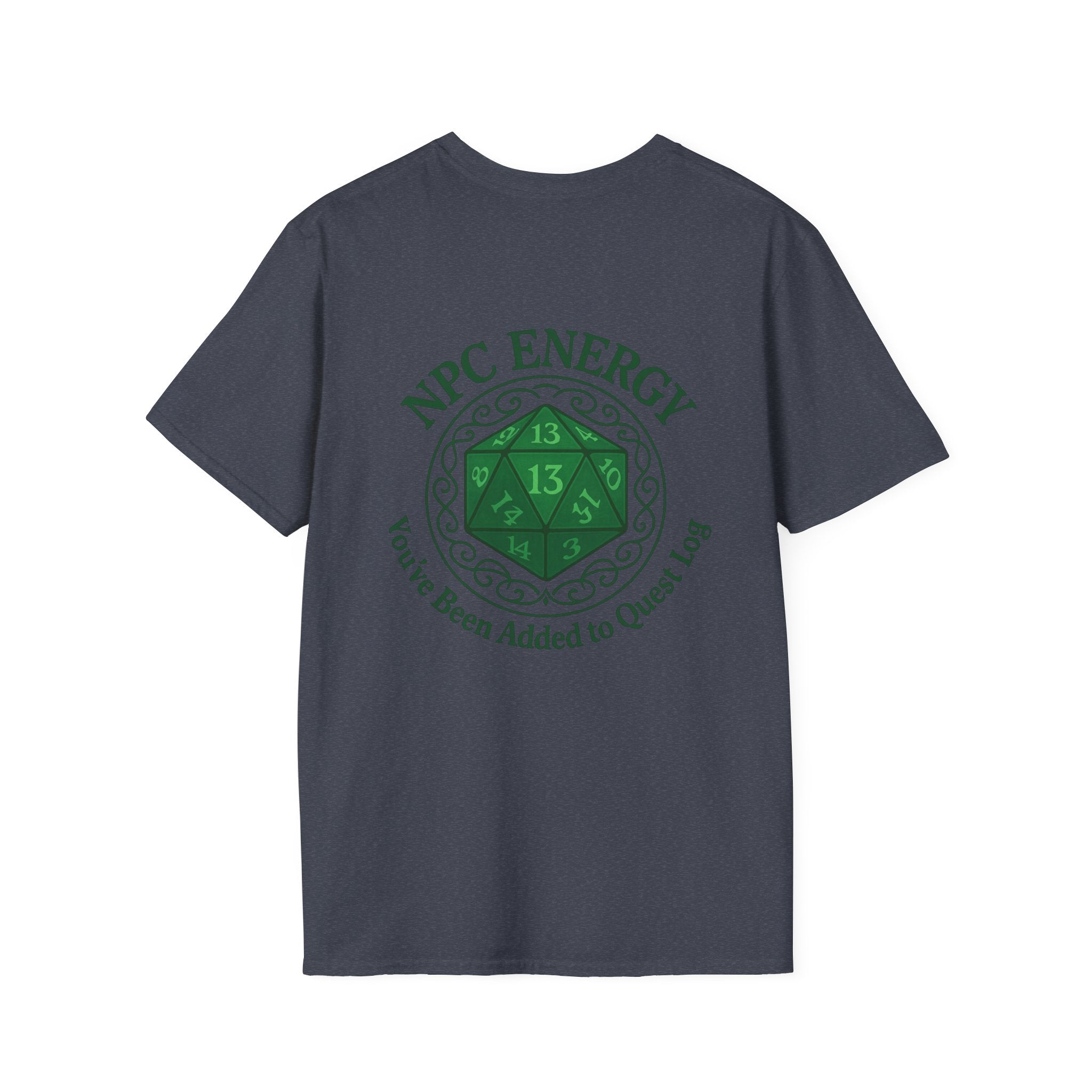NPC Energy T-Shirt – D&D Gamer Tee: 'You've Been Added to Quest Log' (D20 Shirt)
