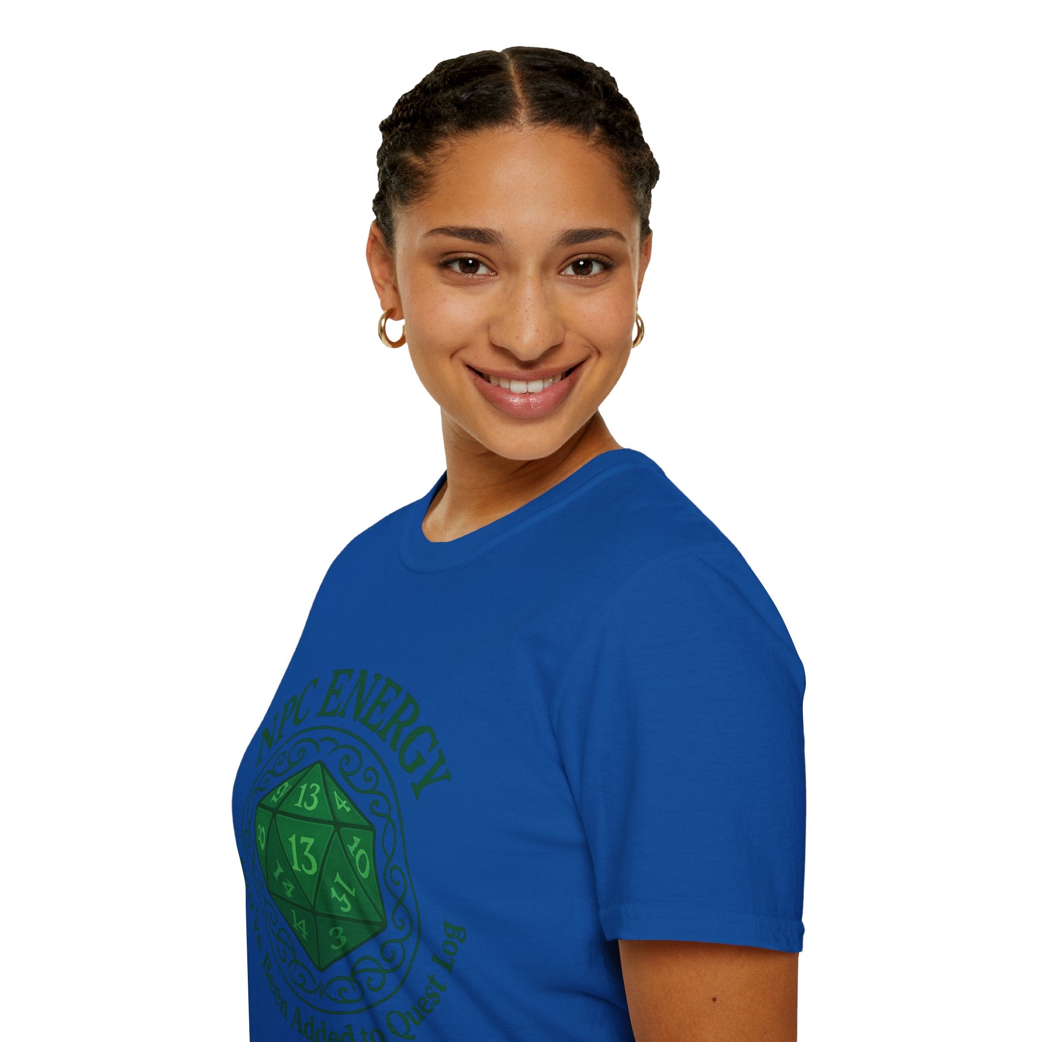 NPC Energy T-Shirt – D&D Gamer Tee: 'You've Been Added to Quest Log' (D20 Shirt)