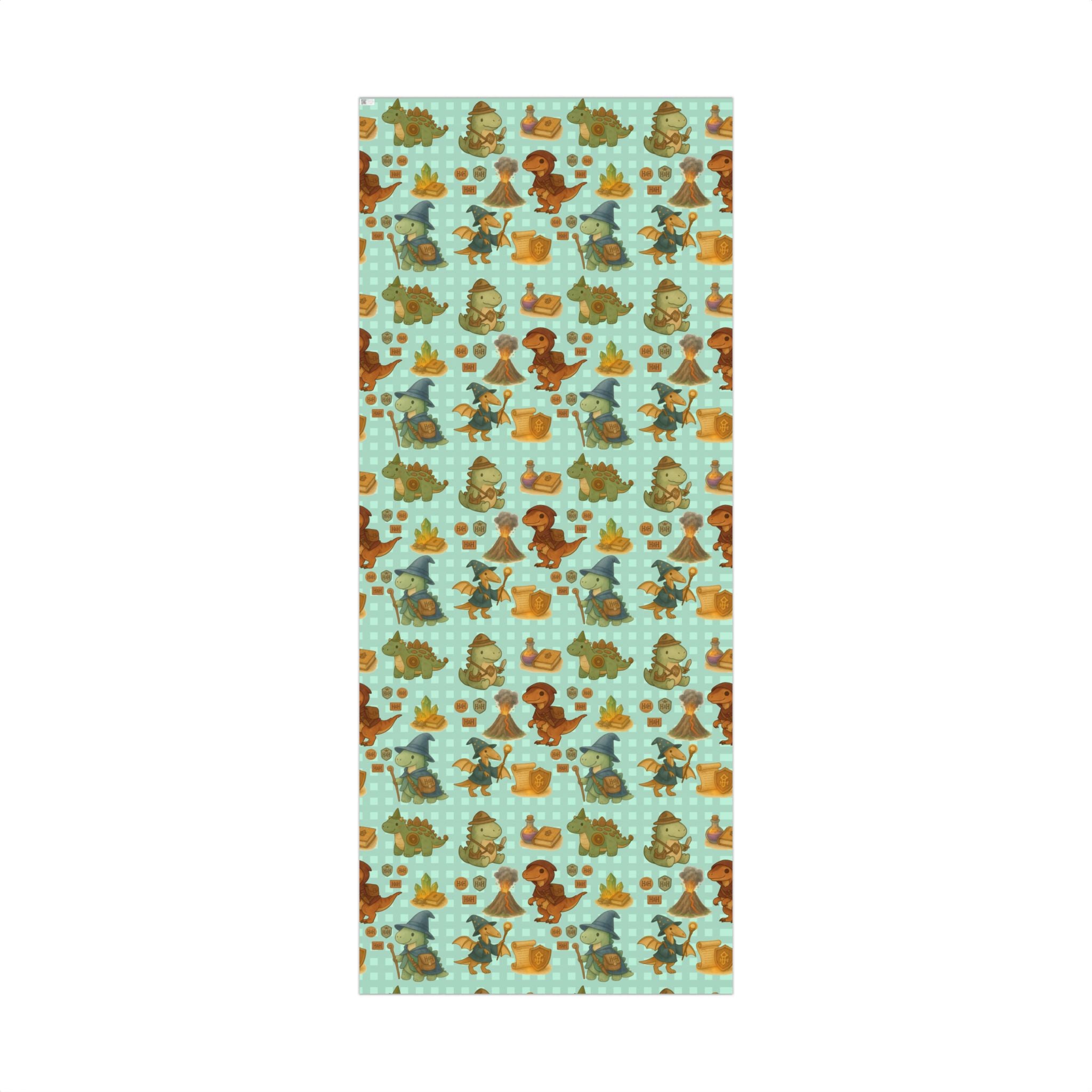 Dinosaur Gift Wrap Papers, Adventurous Holiday Gift RPG wrapping paper