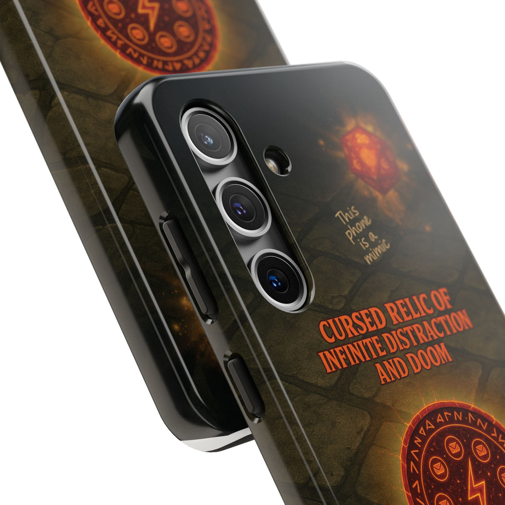 Cursed Relic Phone Case – 'Infinite Distraction & Doom' Protective RPG-Inspired Cover