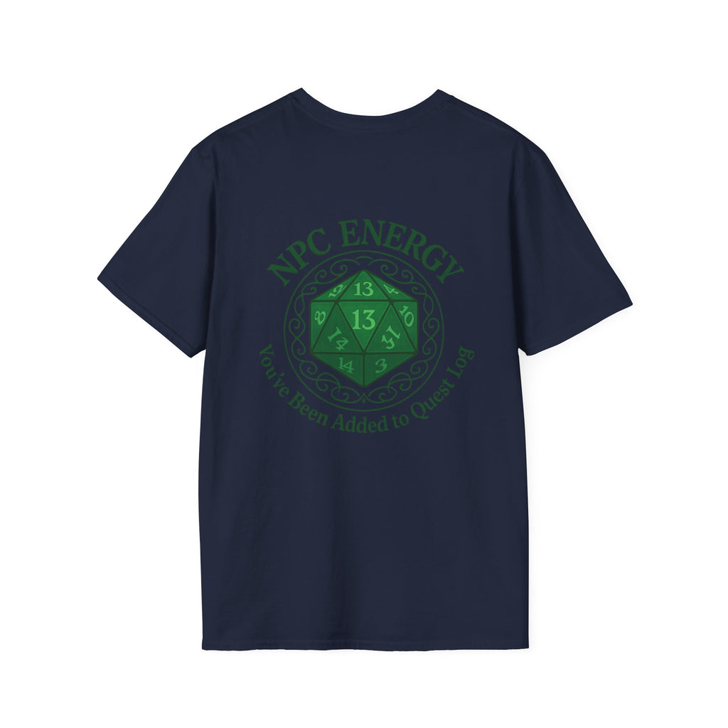 NPC Energy T-Shirt – D&D Gamer Tee: 'You've Been Added to Quest Log' (D20 Shirt)