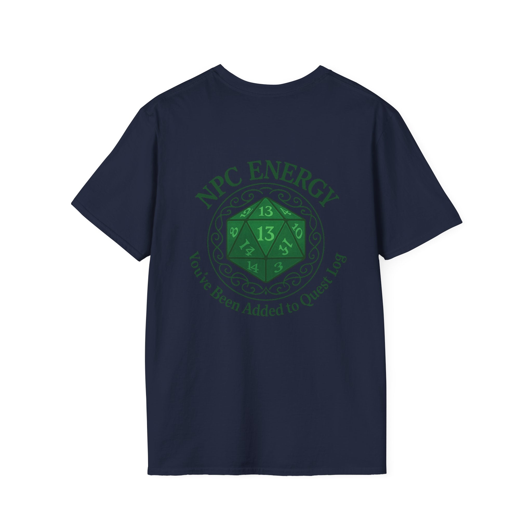 NPC Energy T-Shirt – D&D Gamer Tee: 'You've Been Added to Quest Log' (D20 Shirt)