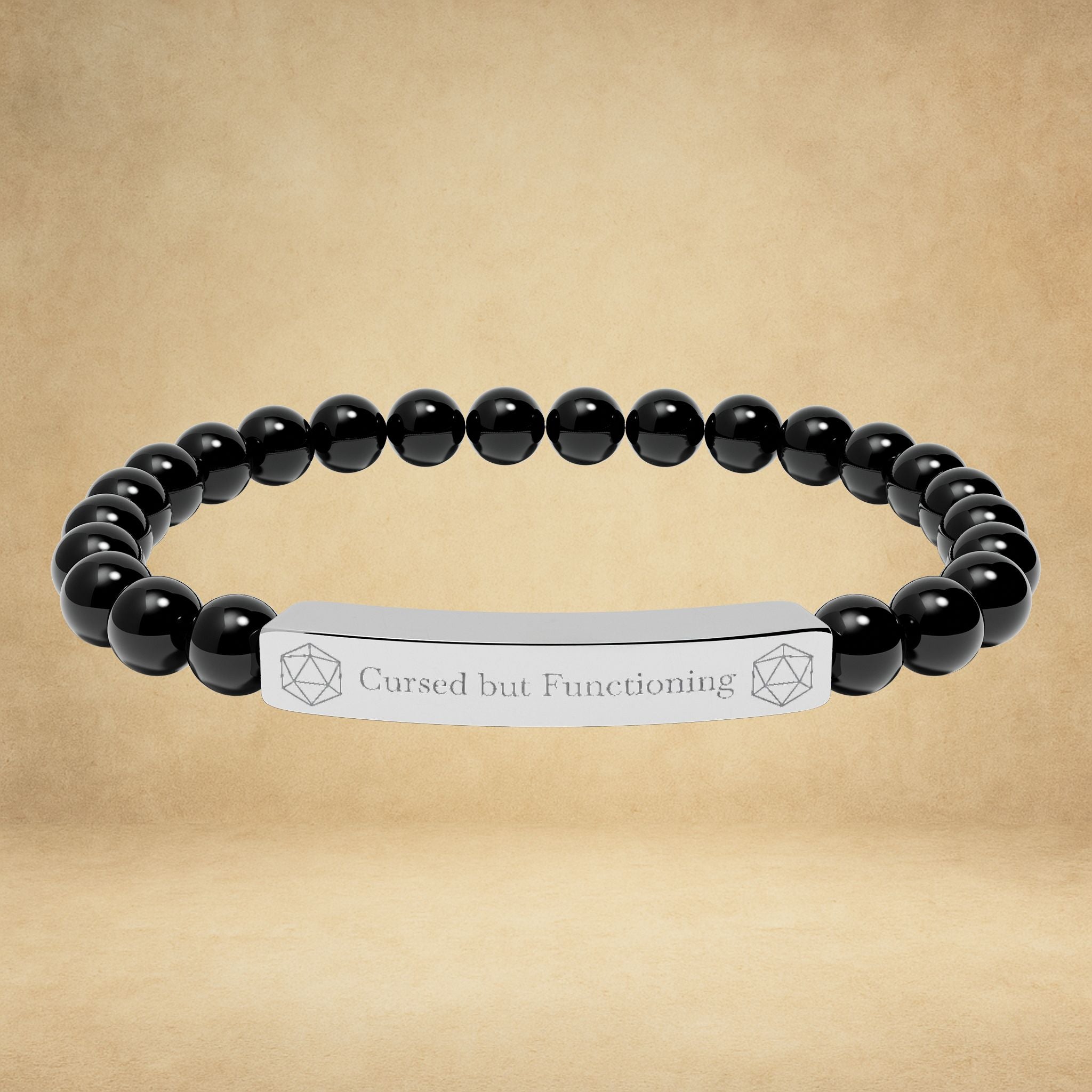 Cursed but Functioning — Engraved Bracelet