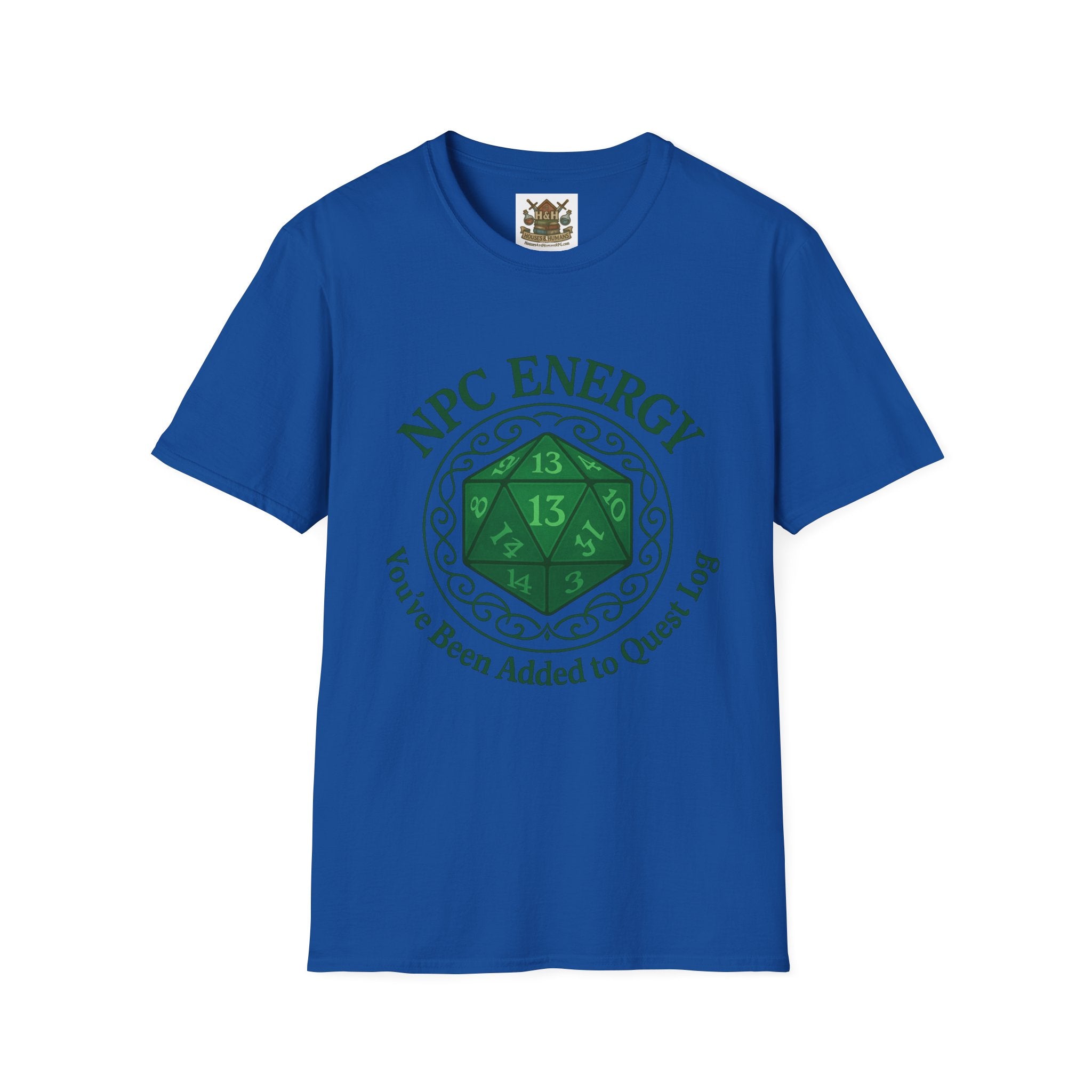 NPC Energy T-Shirt – D&D Gamer Tee: 'You've Been Added to Quest Log' (D20 Shirt)
