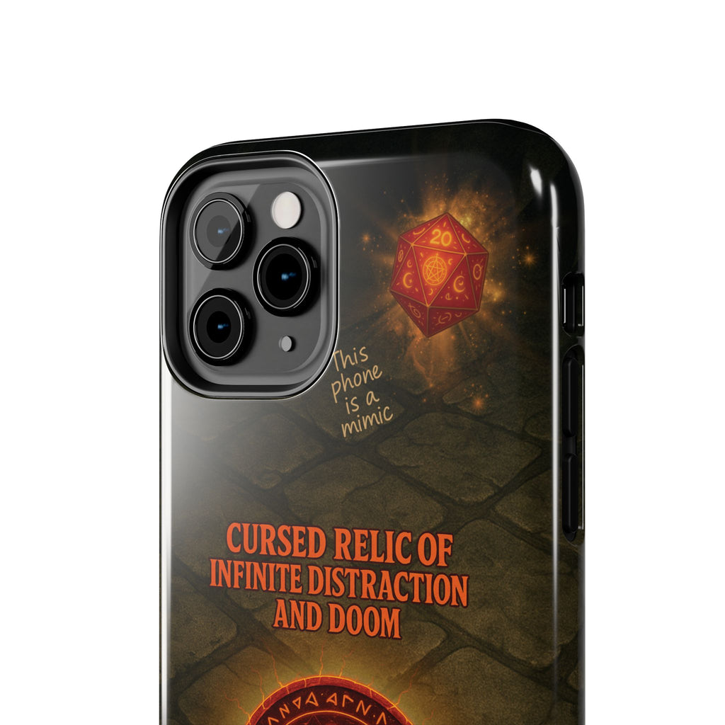Cursed Relic Phone Case – 'Infinite Distraction & Doom' Protective RPG-Inspired Cover