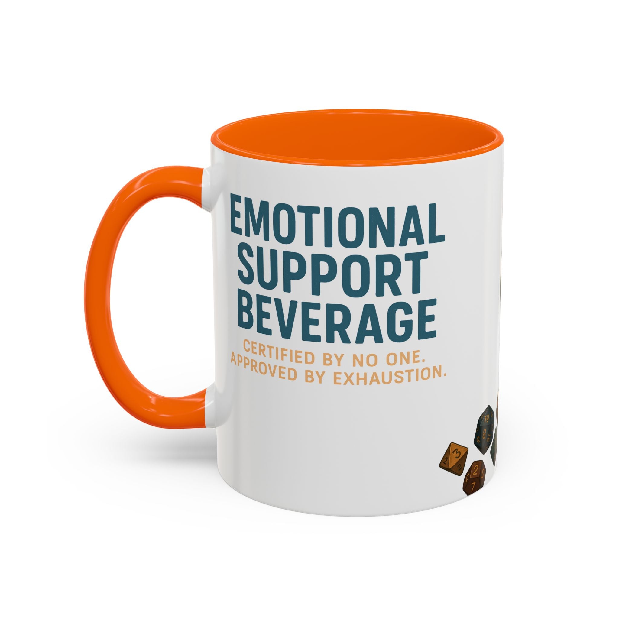 TTRPG Mug – ‘Emotional Support Beverage’ Mental Health Humor Cup for Gamers