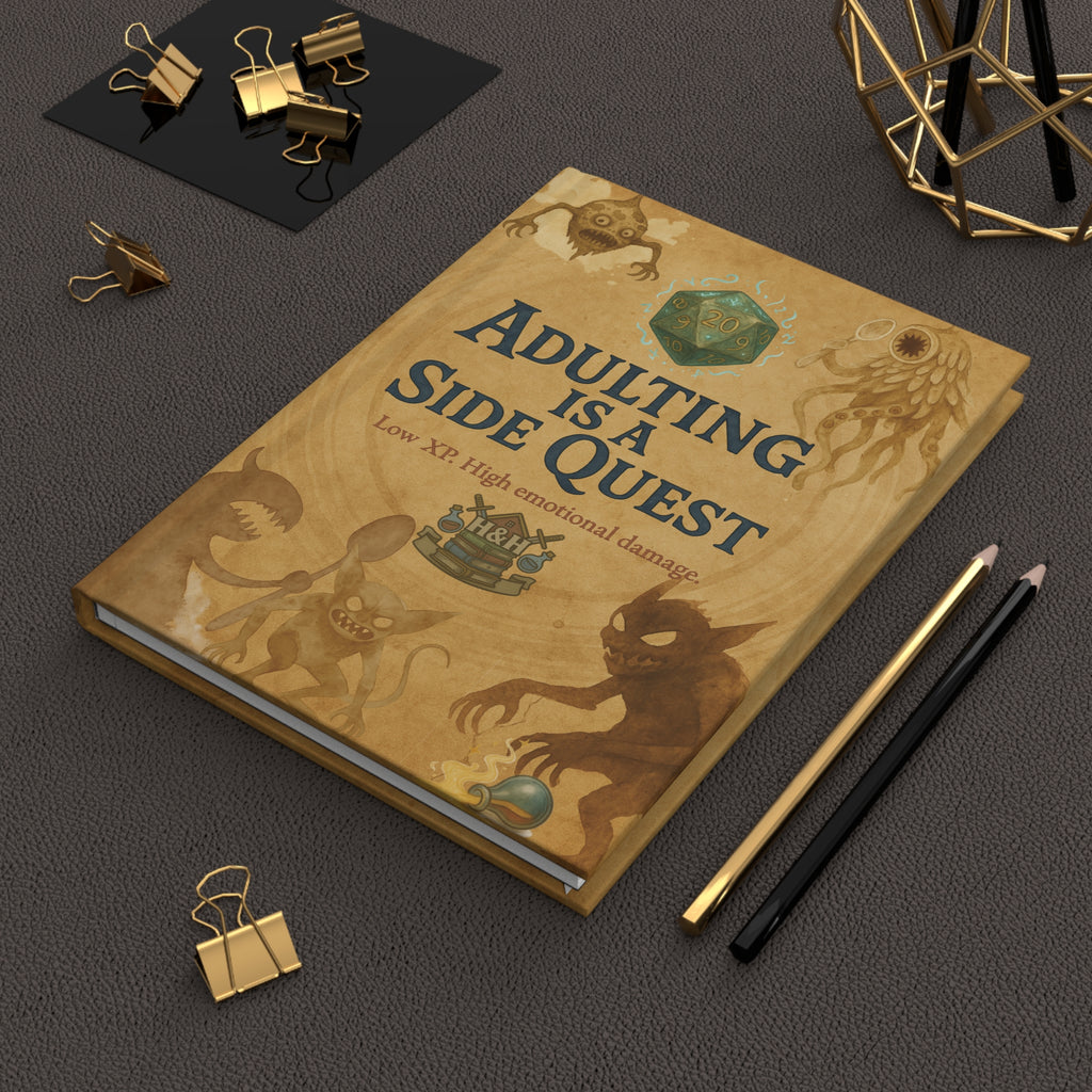Journal — "Adulting Is a Side Quest" RPG Humor Hardcover