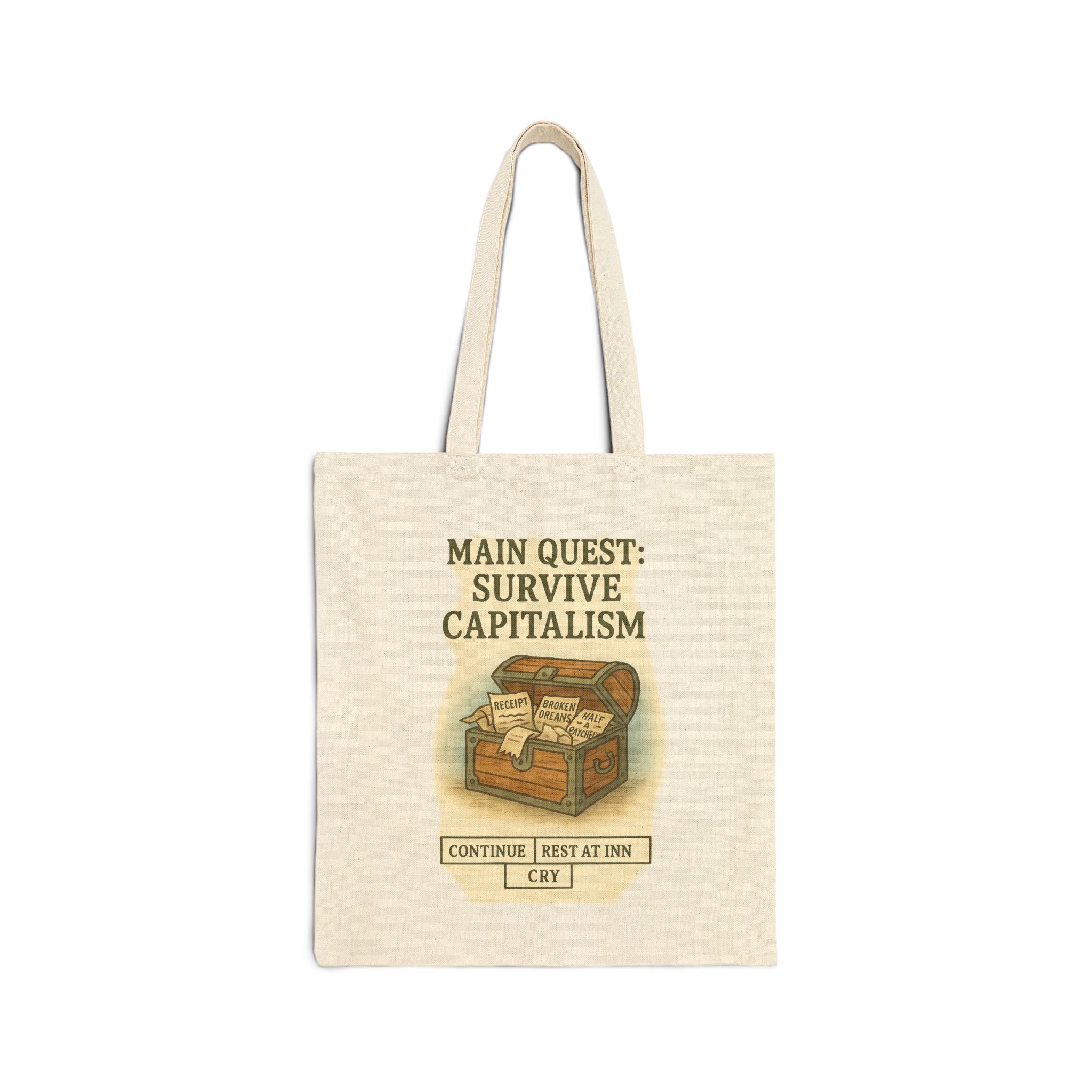 Treasure Chest of Disappointment Tote – Funny RPG Canvas Bag | Gift for Gamers & Capitalism Survivors