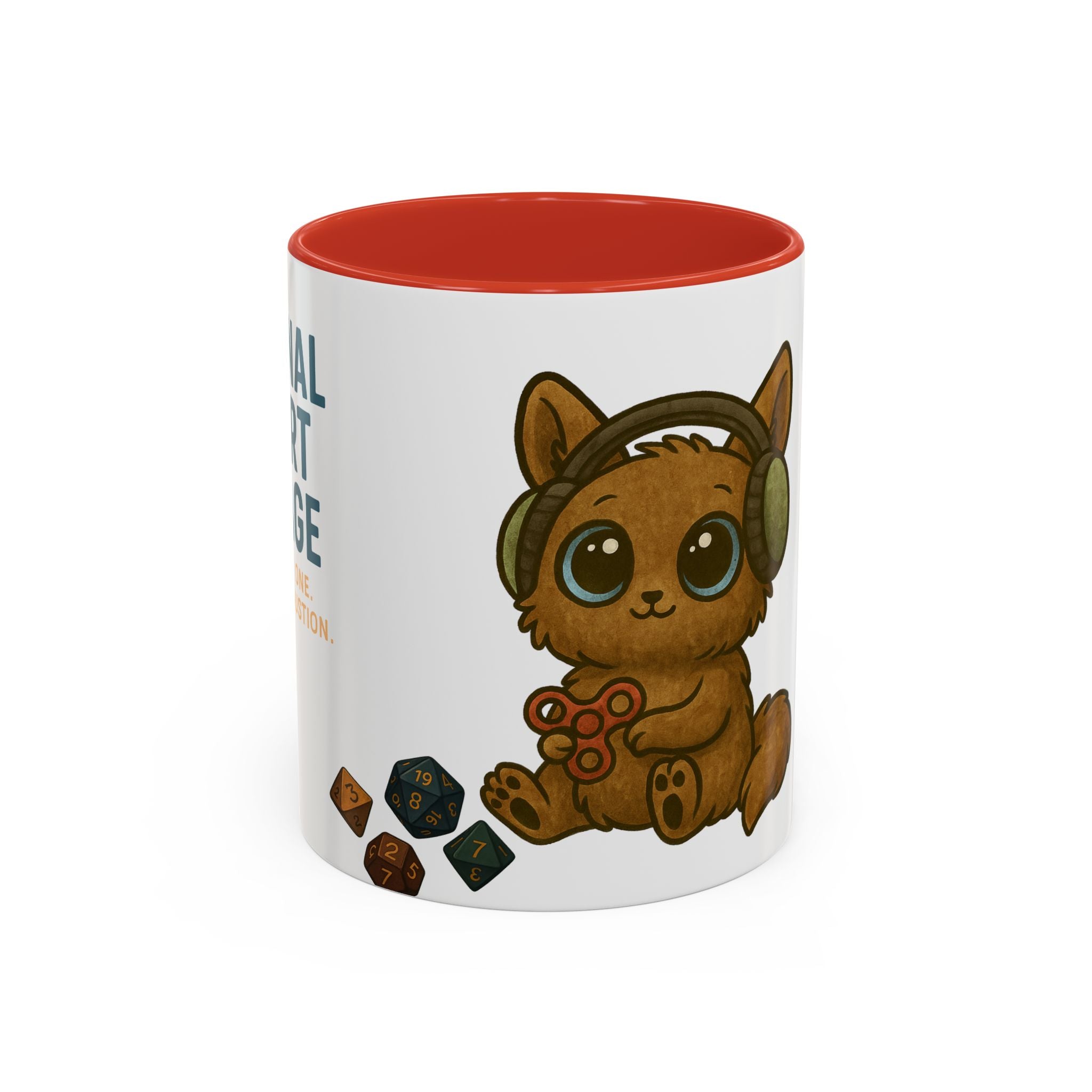 TTRPG Mug – ‘Emotional Support Beverage’ Mental Health Humor Cup for Gamers