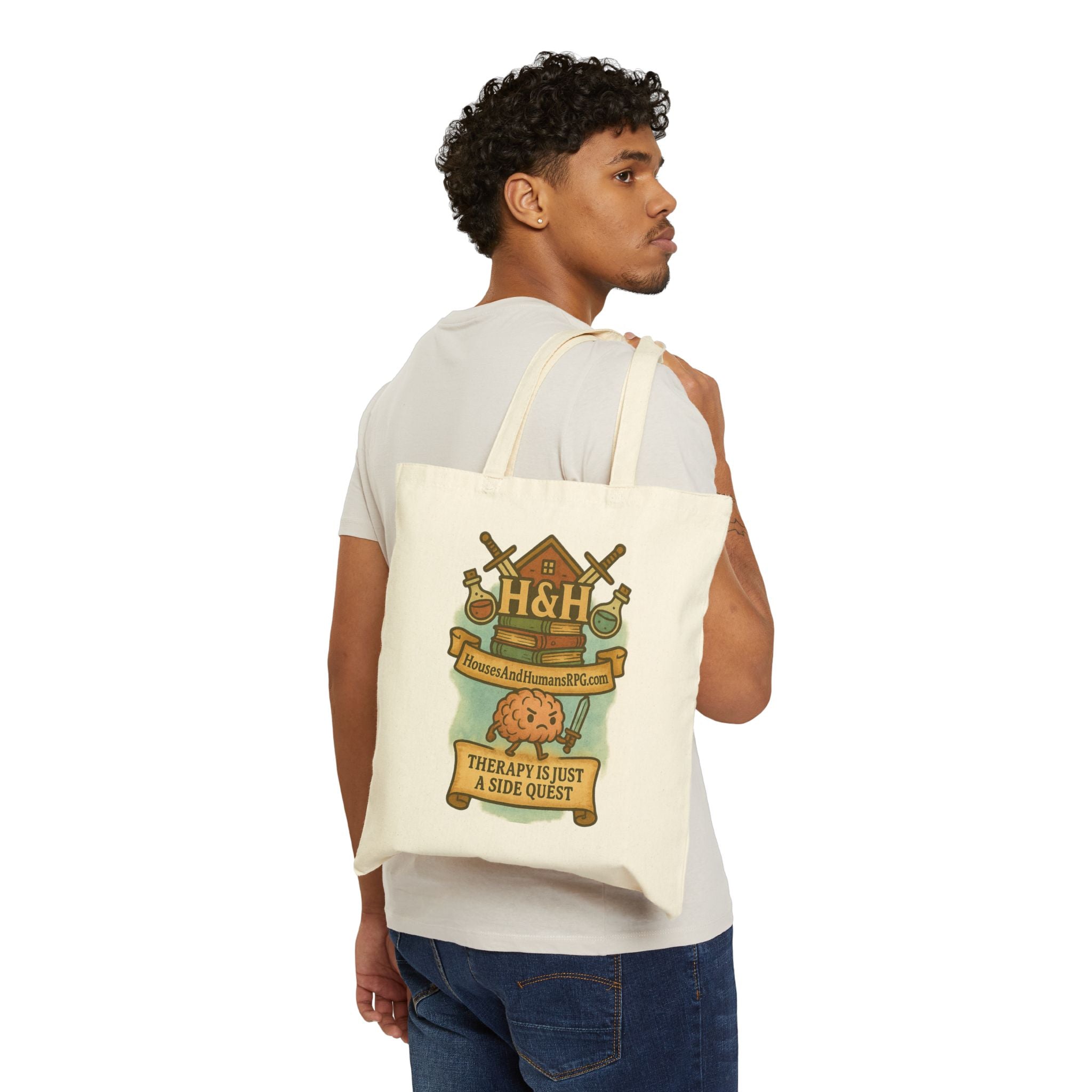 Therapy Is Just a Side Quest Tote – Funny RPG Gift for Gamers & Mental Health Supporters