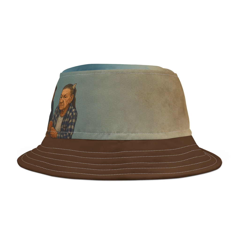 Bucket Hat — Vintage Poker Night Portrait Print