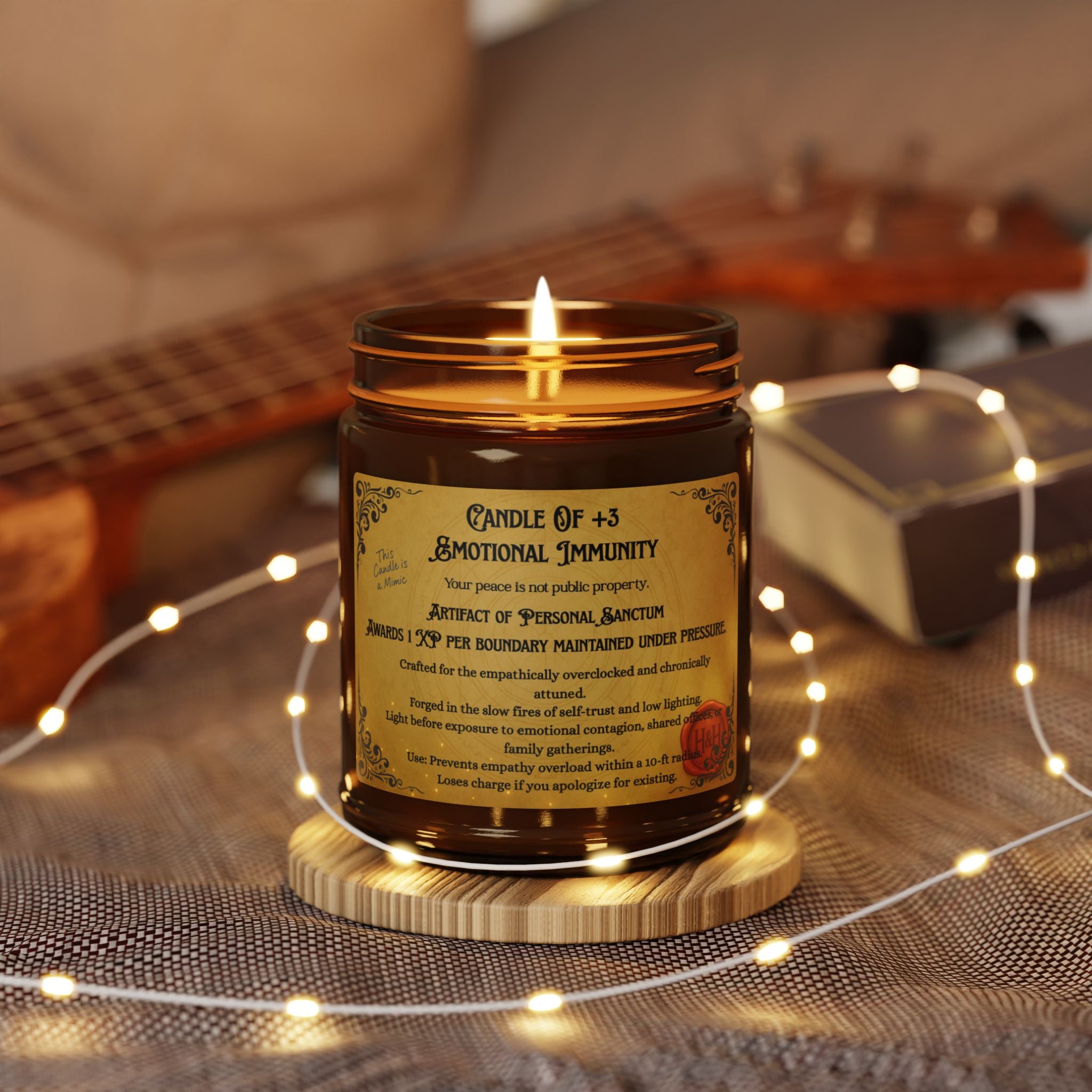 RPG Candle – ‘+3 Emotional Immunity’ Scented Soy Candle by Houses & Humans
