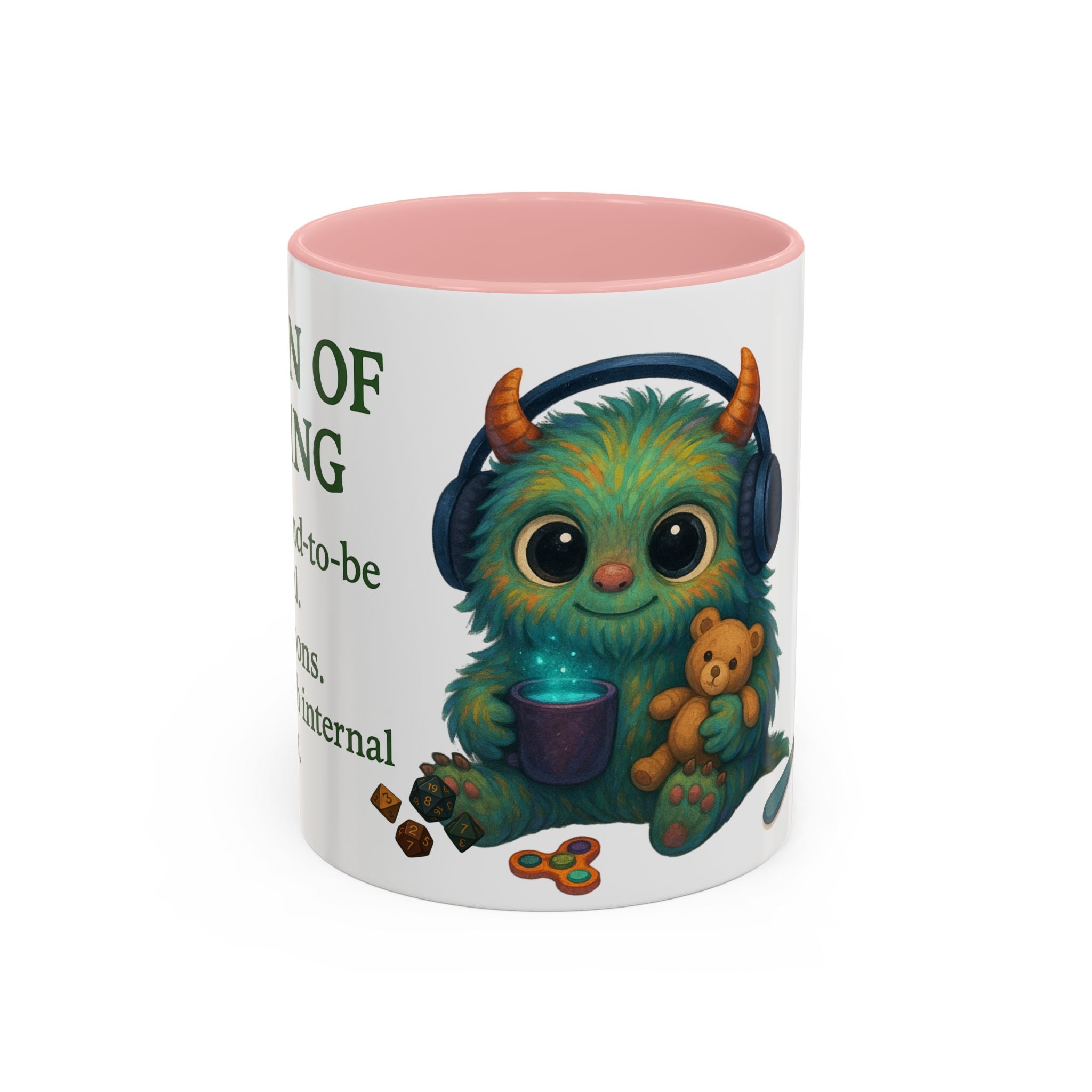 Neurodivergent Mug – 'Potion of Masking' Coffee Cup with Cute Autism Monster Art