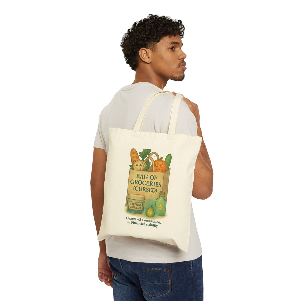 Bag of Groceries (Cursed) – RPG Tote Bag for Gamers | Houses & Humans Cotton Canvas Tote