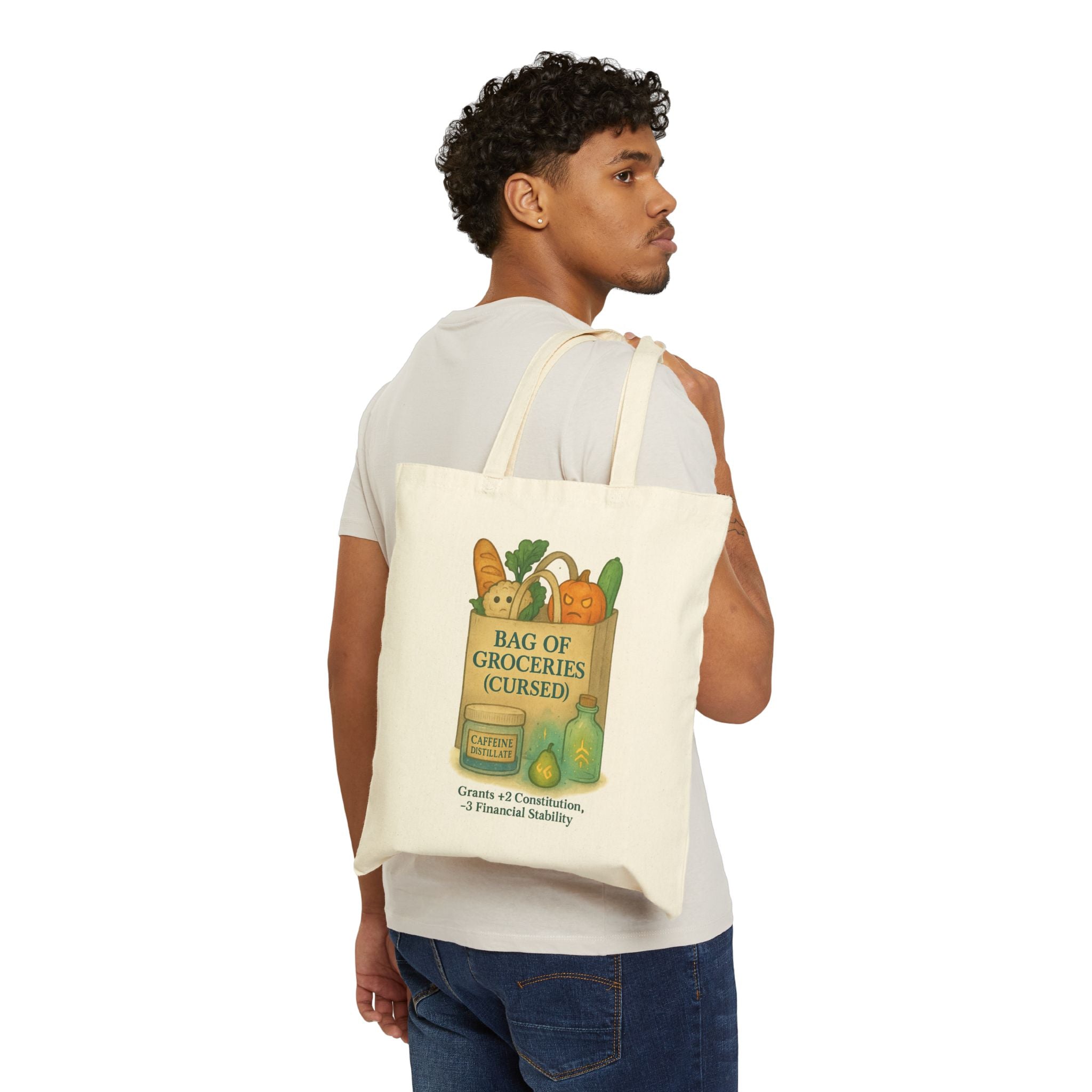 Bag of Groceries (Cursed) – RPG Tote Bag for Gamers | Houses & Humans Cotton Canvas Tote