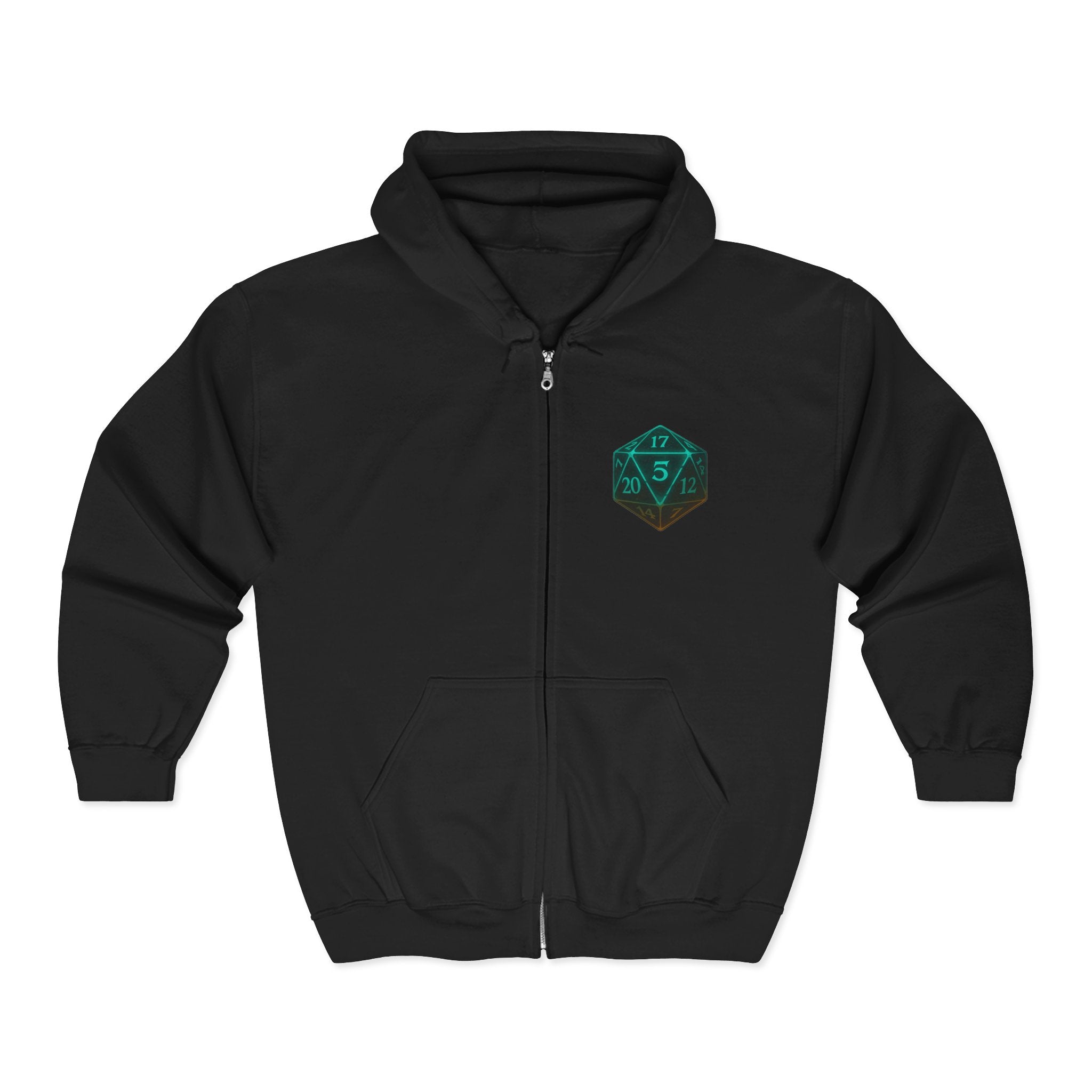 D20 Gamer Zip Hoodie — "Player Unavailable" Retro RPG Dice Design