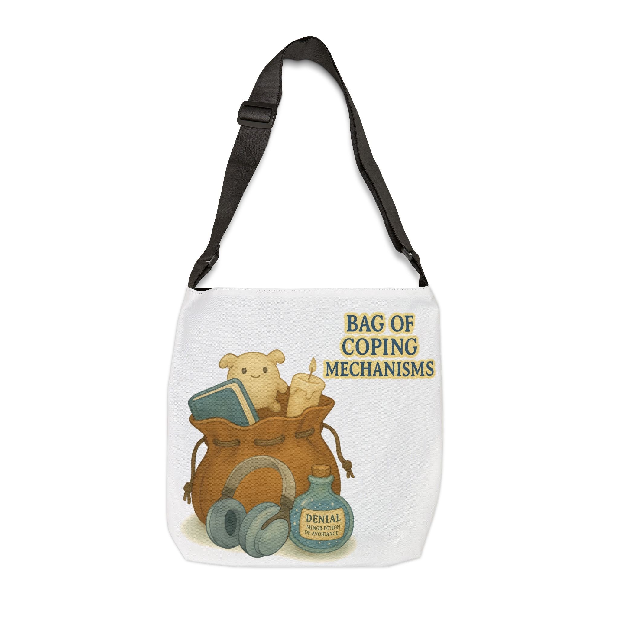 Tote Bag of Coping Mechanisms – Funny Mental Health RPG Bag | Houses & Humans Collection