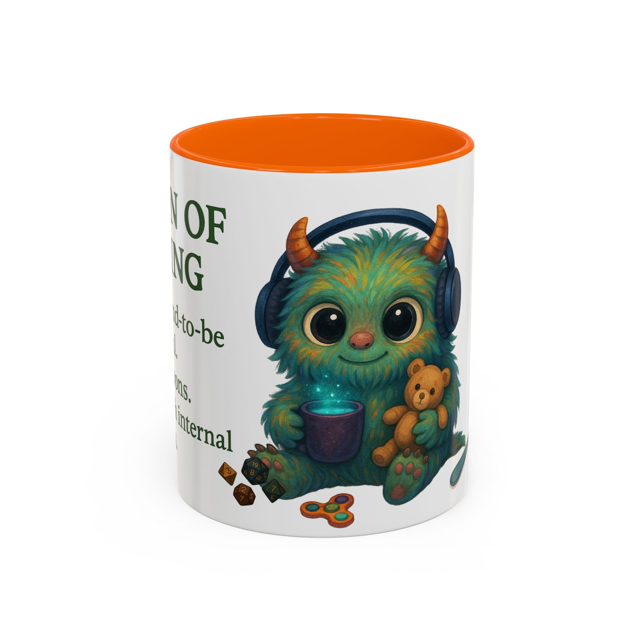 Neurodivergent Mug – 'Potion of Masking' Coffee Cup with Cute Autism Monster Art