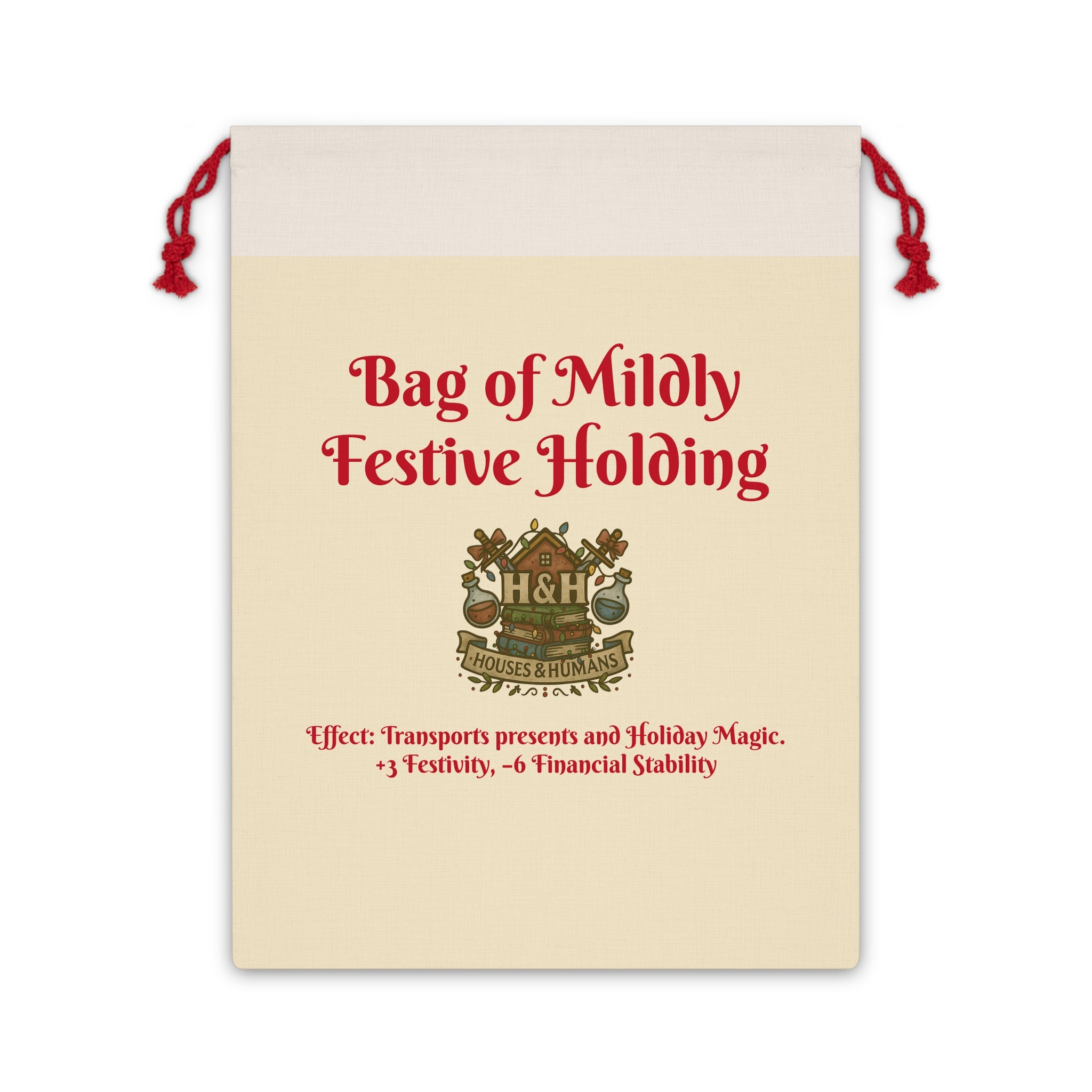 Bag of Mildly Festive Holding – D&D Christmas Gift Bag for RPG Holiday Giving