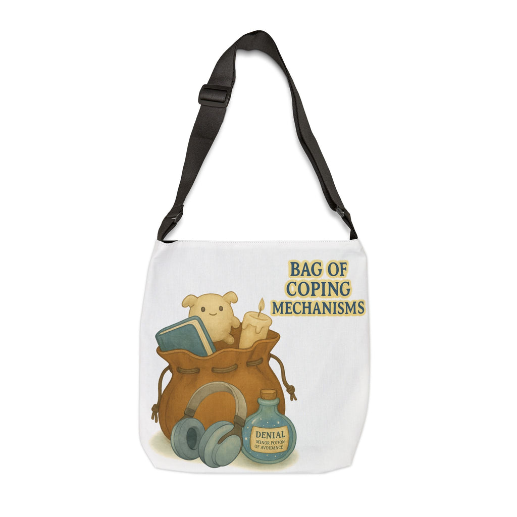 Tote Bag of Coping Mechanisms – Funny Mental Health RPG Bag | Houses & Humans Collection