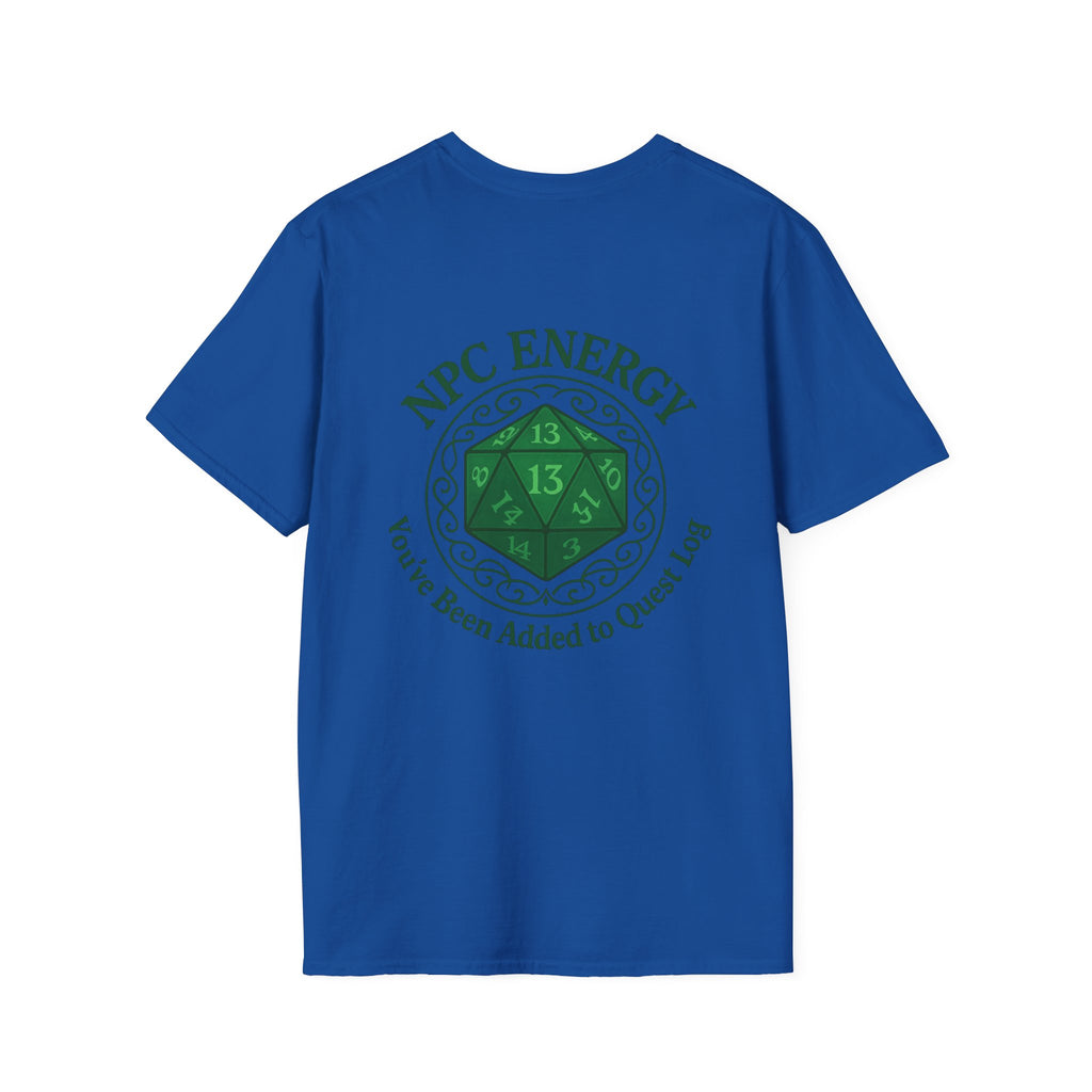 NPC Energy T-Shirt – D&D Gamer Tee: 'You've Been Added to Quest Log' (D20 Shirt)