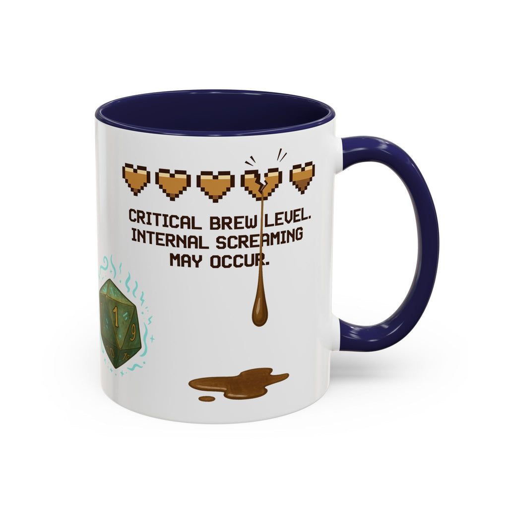 Gaming Coffee Mug – ‘Running on Vibes & Coffee’ Critical Brew Level for D&D Fans RPG