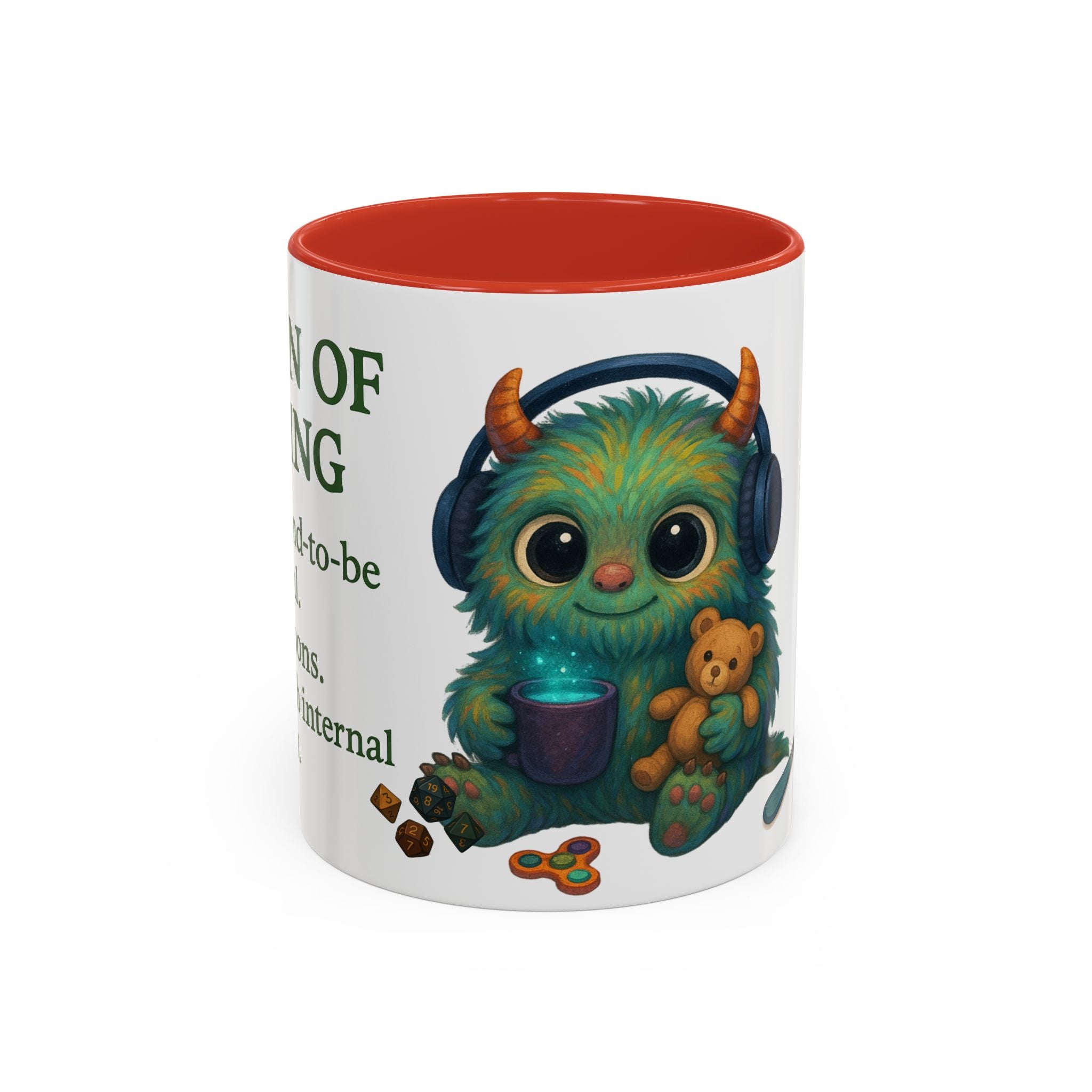 Neurodivergent Mug – 'Potion of Masking' Coffee Cup with Cute Autism Monster Art