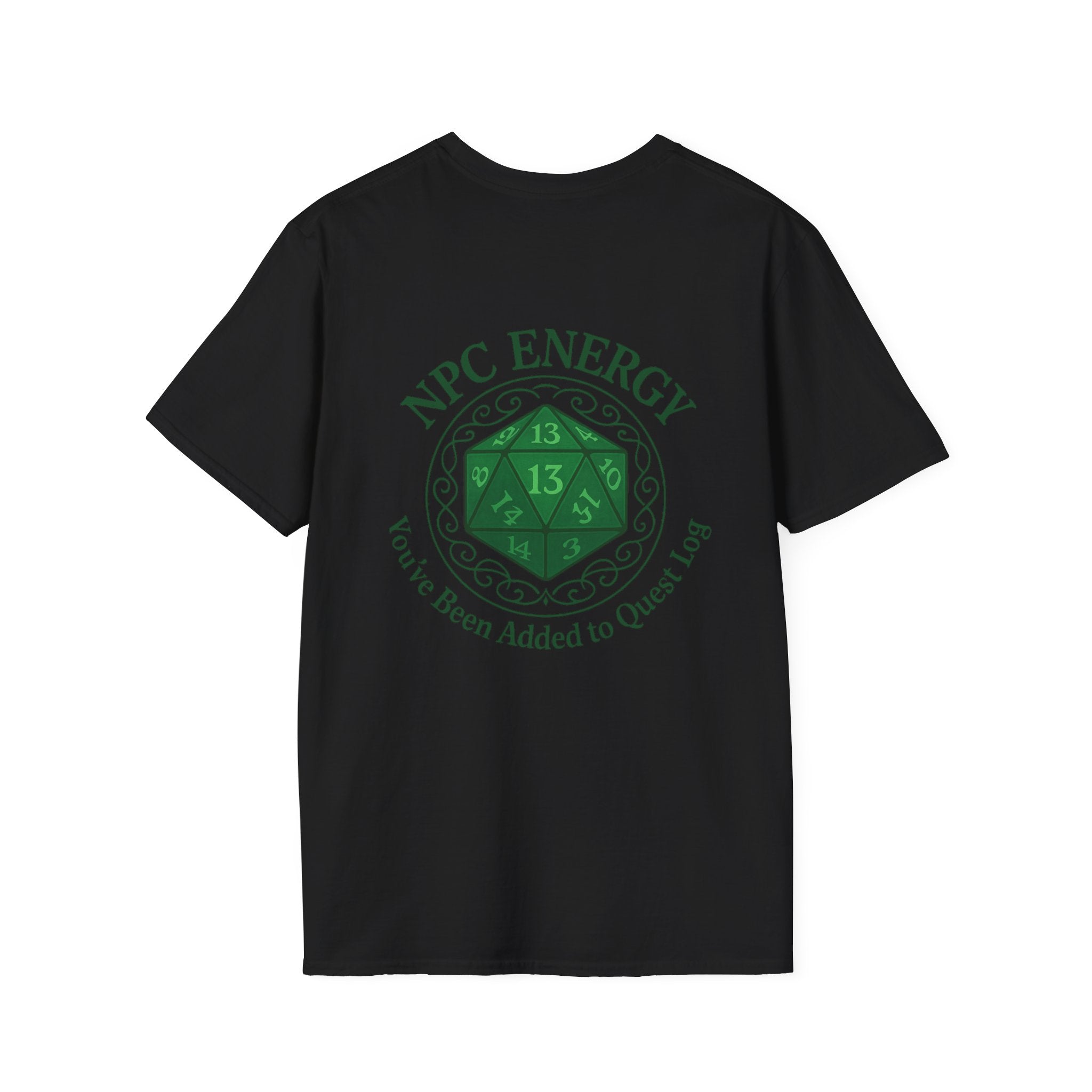 NPC Energy T-Shirt – D&D Gamer Tee: 'You've Been Added to Quest Log' (D20 Shirt)