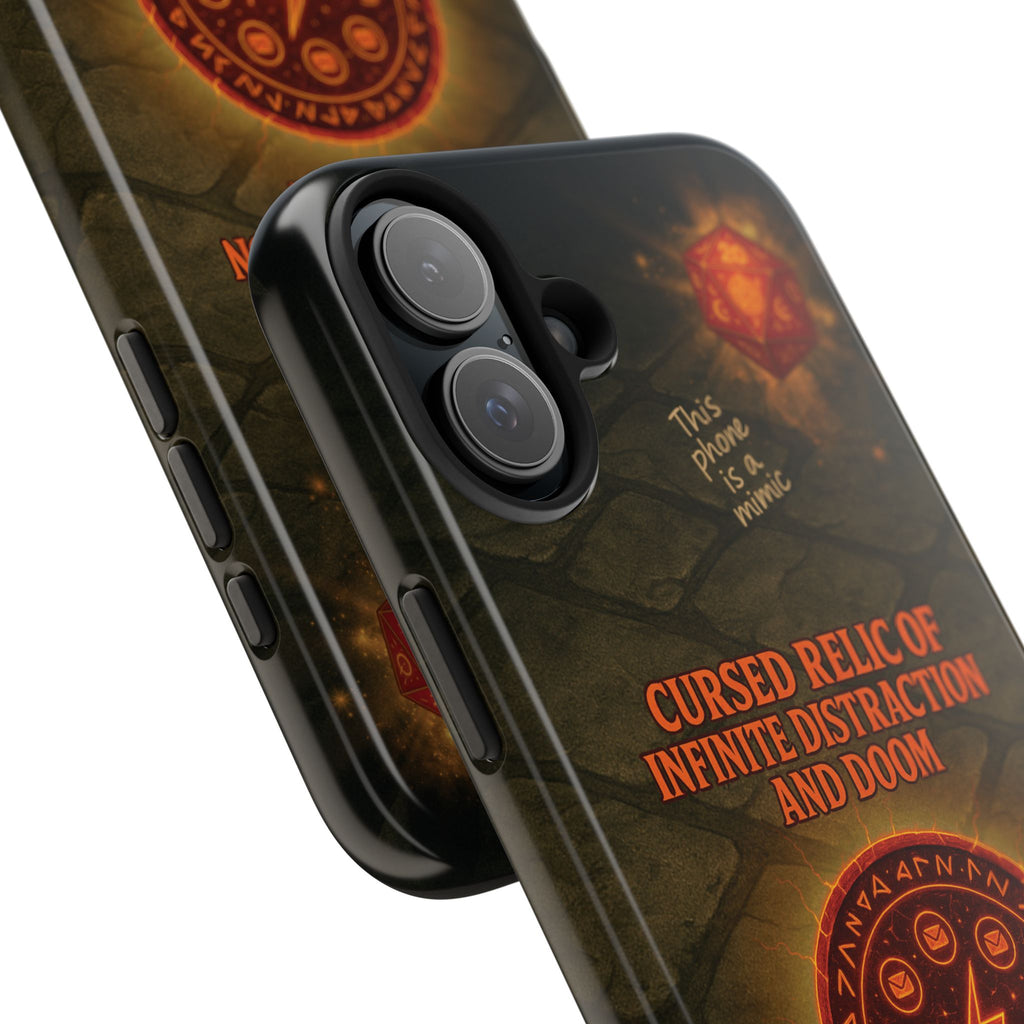 Cursed Relic Phone Case – 'Infinite Distraction & Doom' Protective RPG-Inspired Cover