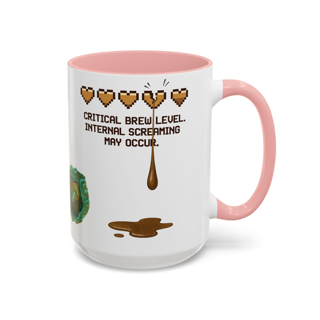 Gaming Coffee Mug – ‘Running on Vibes & Coffee’ Critical Brew Level for D&D Fans RPG