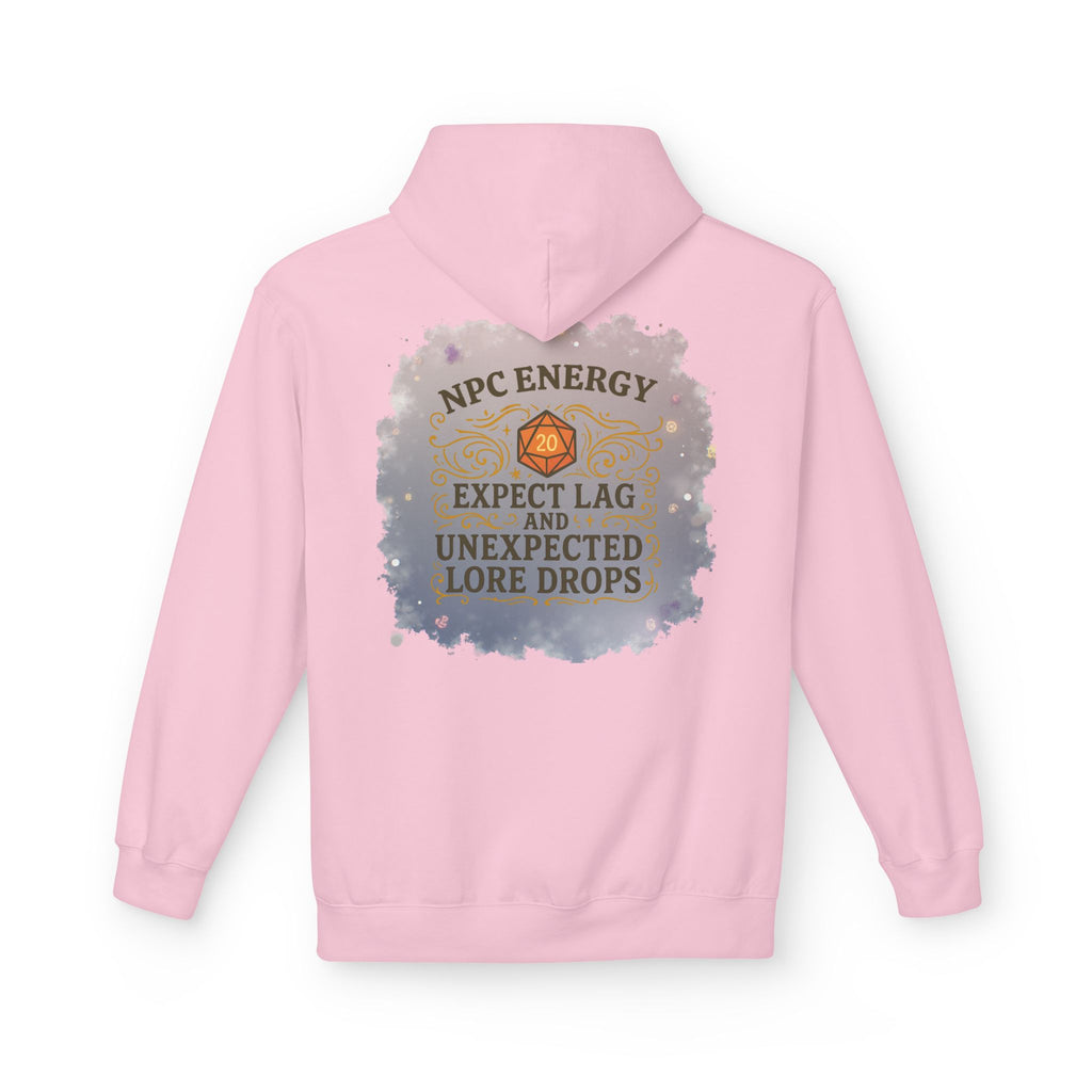 NPC Energy Hoodie – Funny Gamer Hoodie with Lore Drops & Lag Warning (RPG Style)